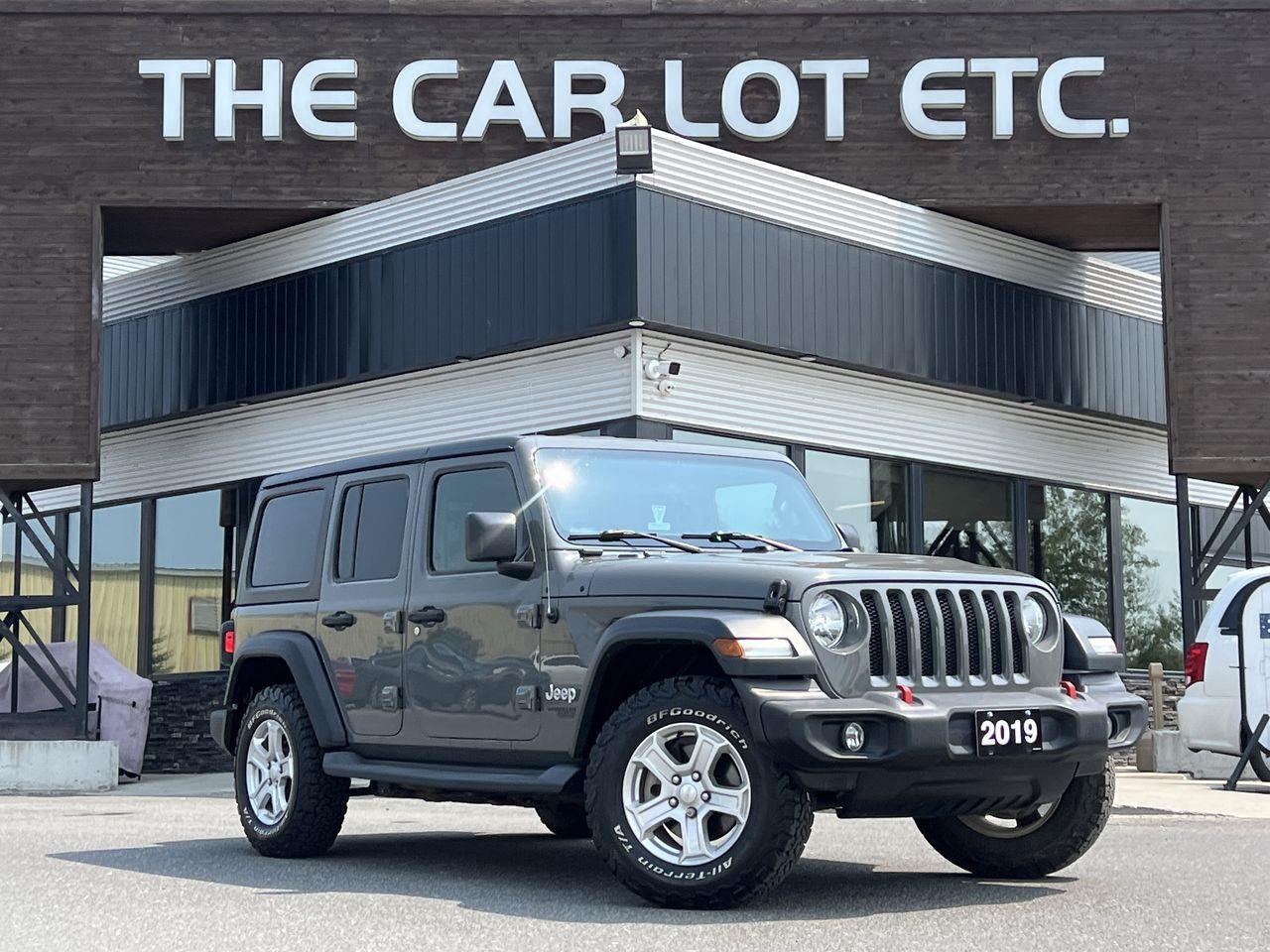 Used 2019 Jeep Wrangler Unlimited Sport APPLE CARPLAY/ANDROID AUTO, HEATED SEATS/STEERING WHEEL, CRUISE CONTROL, BACK UP CAM, REMOVABLE HARD for sale in Sudbury, ON