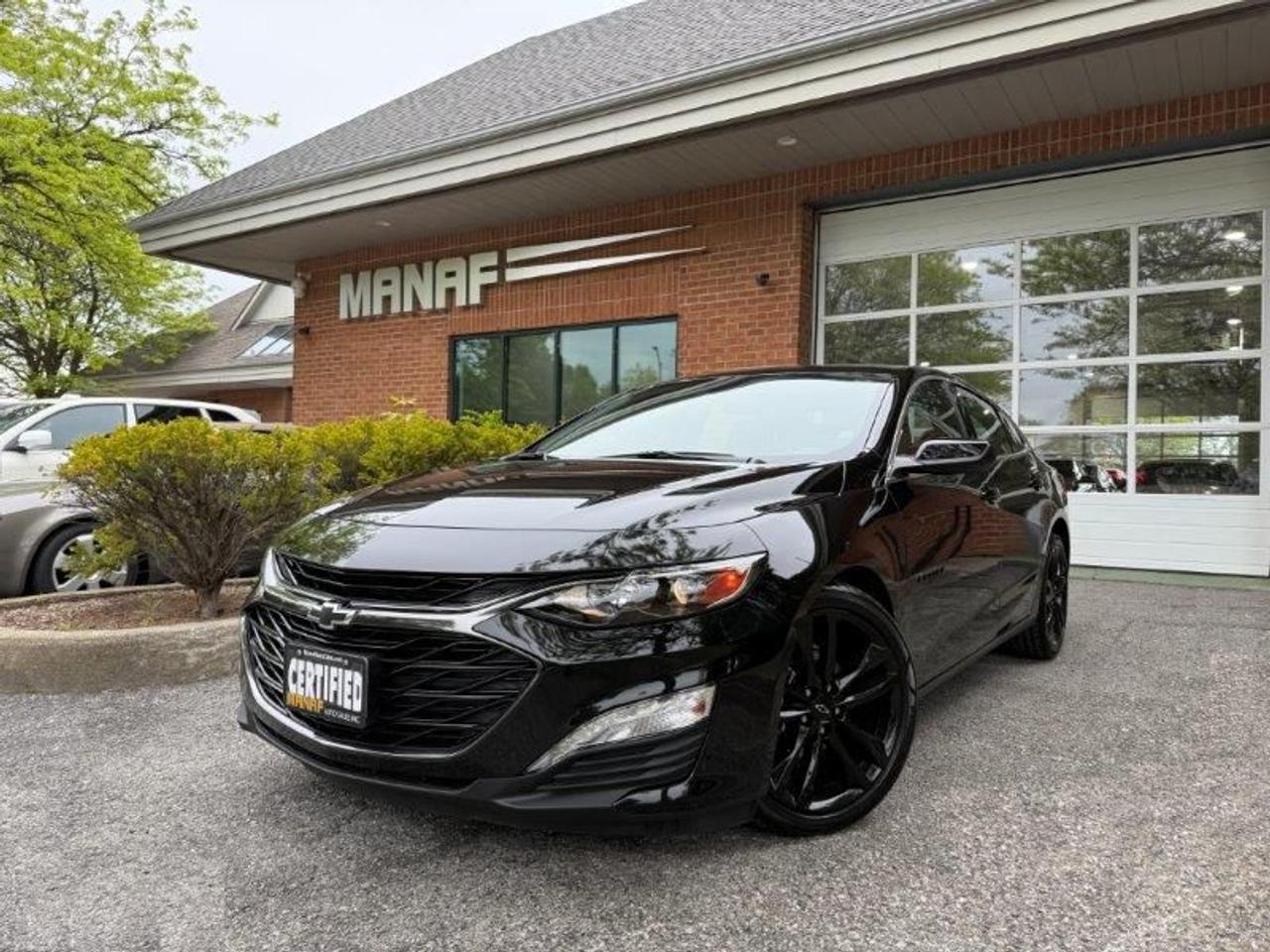 <p>Discover the perfect blend of sleek design, advanced technology, and powerful performance with the 2024 Chevrolet Malibu LT Black Edition, 28,277KM &nbsp;now available at Manaf Auto Sales. This standout sedan commands attention with its bold blacked-out accents, creating a sophisticated and sporty look that sets you apart on every drive. Featuring exclusive black exterior accents, black grille, black alloy wheels, and darkened Chevy bowtie emblems, the Malibu LT Black Edition delivers a bold and aggressive aesthetic.</p><p>Powerful and Efficient Performance: Equipped with a spirited 1.5L Turbocharged 4-cylinder engine that balances strong acceleration with excellent fuel efficiency, making every journey both exciting and economical. Advanced Technology Suite: Stay connected and entertained with the Chevrolet Infotainment 3 system, including a responsive 8-inch touch screen, Apple Car Play and Android Auto compatibility, and seamless Smartphone integration.</p><p>Comfort and Convenience: Enjoy premium cloth seats with leatherette accents, dual-zone automatic climate control, and a spacious interior designed for maximum comfort on both short trips and long drives. Safety First: Drive with confidence thanks to a comprehensive set of safety features such as Forward Collision Alert, Automatic Emergency Braking, Lane Keep Assist, and a rear vision camera. Ample trunk space and thoughtful storage compartments make the Malibu LT Black Edition perfect for daily errands, weekend adventures, or business commutes.</p><p>Why Buy from Manaf Auto Sales Inc.?<br>With over 17 years of experience in the automotive industry, Manaf Auto Sales Inc. is proud to Offer top-notch customer service that has earned us a stellar 4.8-star rating on Google Reviews. Recognized as a best pricing dealer on both Car Gurus and Auto Trader, we ensure you get exceptional value and a smooth buying experience every time.</p><p>Visit us today to experience this stunning vehicle and why it&rsquo;s the smart choice for drivers who demand more from their ride.<br>________________________________________<br>Important Information:<br>&bull; &nbsp; &nbsp;Car history will be provided at our dealership.<br>&bull; &nbsp; &nbsp;HST and Licensing are not included in the price.<br>&bull; &nbsp; &nbsp;As per safety regulations, this vehicle is not certified and e-tested.<br>&bull; &nbsp; &nbsp;Certification is available for $899.<br>&bull; &nbsp; &nbsp;Please call us and book your time to view or test drive the car.<br>&bull; &nbsp; &nbsp;It is our pleasure to welcome you in our indoor showroom.<br>&bull; &nbsp; &nbsp;*FINANCING AVAILABLE*<br>&bull; &nbsp; &nbsp;WARRANTY AVAILABLE<br>&bull; &nbsp; &nbsp;*NATION WIDE DELIVERY AVAILABLE*<br>&bull; &nbsp; &nbsp;SHIPPING FEES APPLIES<br>________________________________________<br>Visit or Contact Us:<br>Manaf Auto Sales Inc.<br>12545 Coleraine Dr.<br>Caledon, ON L7E 3B5<br>Call or Text: (416) 904-6680<br>Website: www.manafautosales.com<br><br></p>