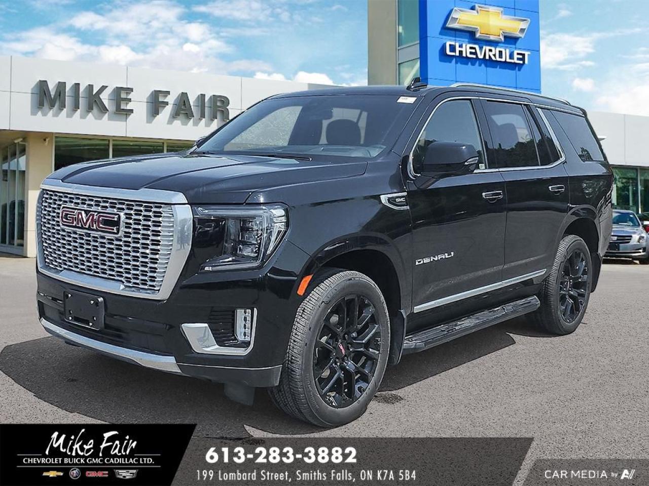 Used 2022 GMC Yukon Denali assist steps,heated front seats/steering wheel/outside mirror,HD surround vision,hands free liftgate for sale in Smiths Falls, ON