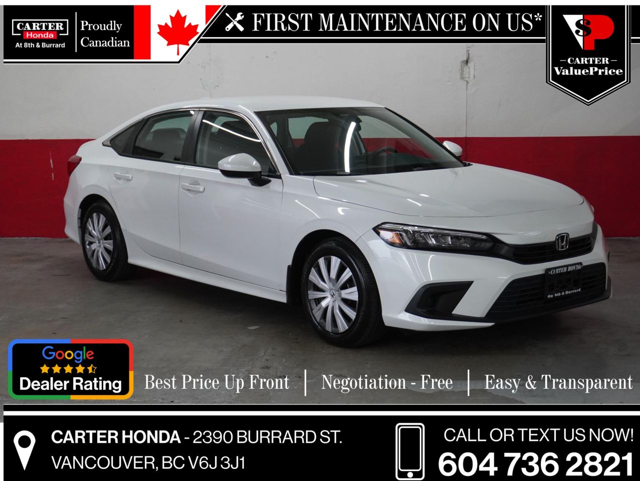 Used 2022 Honda Civic Sedan LX APPLE/ANDROID CERTIFIED REMOTE START for sale in Vancouver, BC