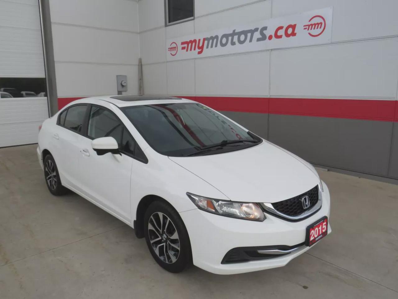 Used 2015 Honda Civic Sedan LX (**SAFETY/CERTIFIED**ALLOY RIMS**SUNROOF**LEATHER WRAPPED STEERING WHEEL**PUSH BUTTON START**HEATED SEATS**REVERSE CAMERA**CRUISE CONTROL**BLUETOOTH**DIGITAL TOUCHSCREEN**CIVIC CUSTOM RUBBER MATS**) for sale in Tillsonburg, ON