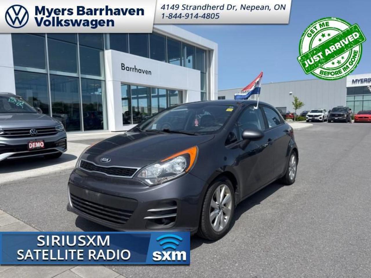 <b>Bluetooth,  Heated Seats,  Rear View Camera,  SiriusXM,  Aluminum Wheels!</b><br> <br>    The 2016 Kia Rio is an excellent choice in the subcompact segment. - Edmunds.com This  2016 Kia Rio is fresh on our lot in Nepean. <br> <br>The 2016 Rio offers crisp handling, a stylish European design, plenty of interior features, and a very fuel-efficient powertrain. The Rios excellent design, inside and out, is made up of high quality materials, user friendly dash layout and very comfortable seats, giving all occupants plenty of reason to like and love this amazing compact car. This  hatchback has 127,510 kms. Its  gray in colour  . It has an automatic transmission and is powered by a  137HP 1.6L 4 Cylinder Engine.  <br> <br> Our Rios trim level is EX. The EX trim gives you a satisfying blend of features and value. It comes with an UVO infotainment system with SiriusXM, and six-speaker audio, Bluetooth phone interface, air conditioning, a leather-wrapped steering wheel with audio and cruise control, heated front seats, a rearview camera, aluminum wheels, fog lights, and more. This vehicle has been upgraded with the following features: Bluetooth,  Heated Seats,  Rear View Camera,  Siriusxm,  Aluminum Wheels,  Fog Lights. <br> <br>To apply right now for financing use this link : <a href=https://www.barrhavenvw.ca/en/form/new/financing-request-step-1/44 target=_blank>https://www.barrhavenvw.ca/en/form/new/financing-request-step-1/44</a><br><br> <br/><br> Buy this vehicle now for the lowest bi-weekly payment of <b>$107.64</b> with $0 down for 60 months @ 9.99% APR O.A.C. ((Plus applicable taxes and fees - Some conditions apply to get approved at the mentioned rate)     ).  See dealer for details. <br> <br>We are your premier Volkswagen dealership in the region. If youre looking for a new Volkswagen or a car, check out Barrhaven Volkswagens new, pre-owned, and certified pre-owned Volkswagen inventories. We have the complete lineup of new Volkswagen vehicles in stock like the GTI, Golf R, Jetta, Tiguan, Atlas Cross Sport, Volkswagen ID.4 electric vehicle, and Atlas. If you cant find the Volkswagen model youre looking for in the colour that you want, feel free to contact us and well be happy to find it for you. If youre in the market for pre-owned cars, make sure you check out our inventory. If you see a car that you like, contact 844-914-4805 to schedule a test drive.<br> Come by and check out our fleet of 30+ used cars and trucks and 60+ new cars and trucks for sale in Nepean.  o~o