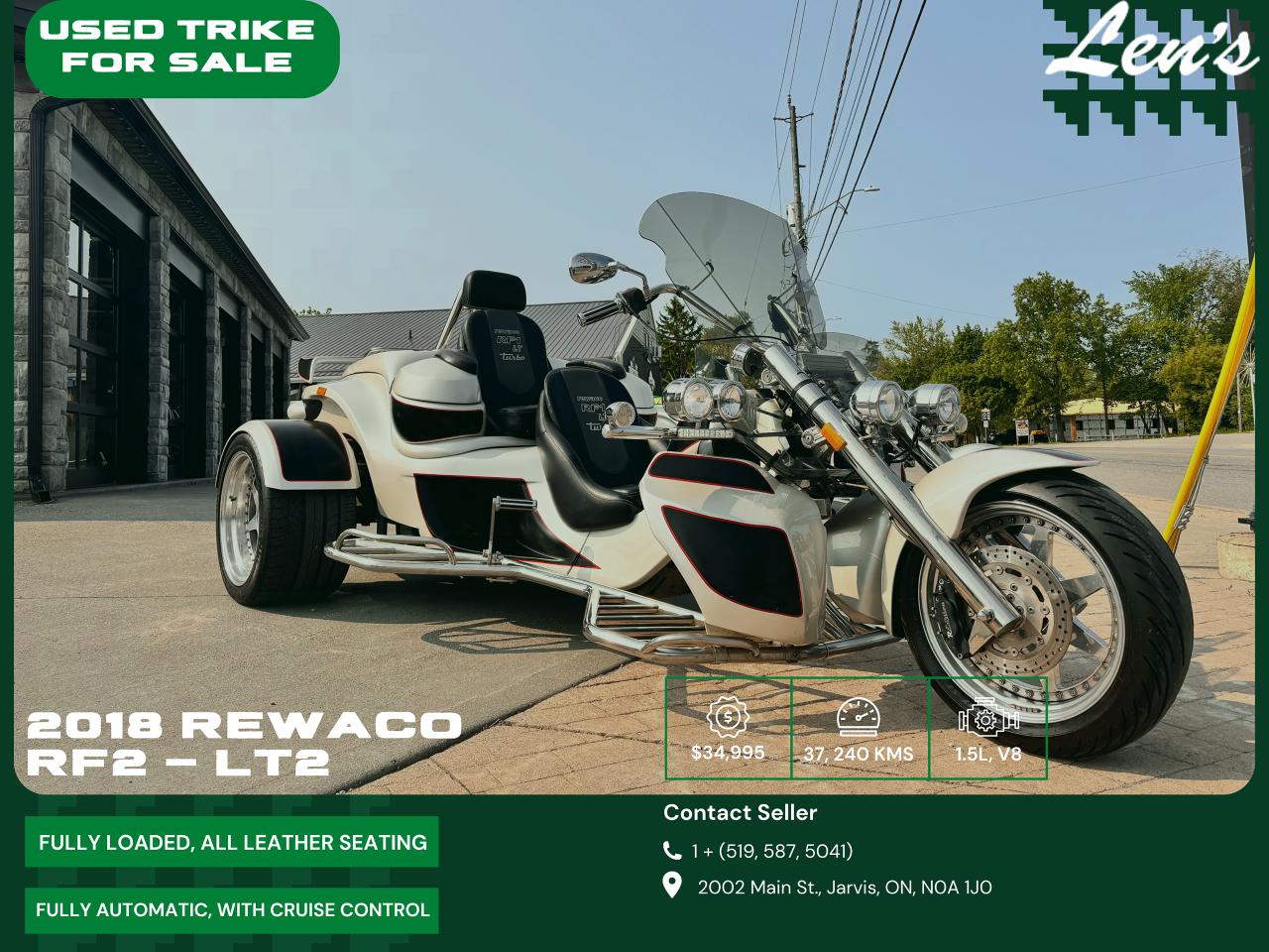 2018 Rewaco RF2 LT-2 Fully Financeable, Clean Bike, Clean Title!