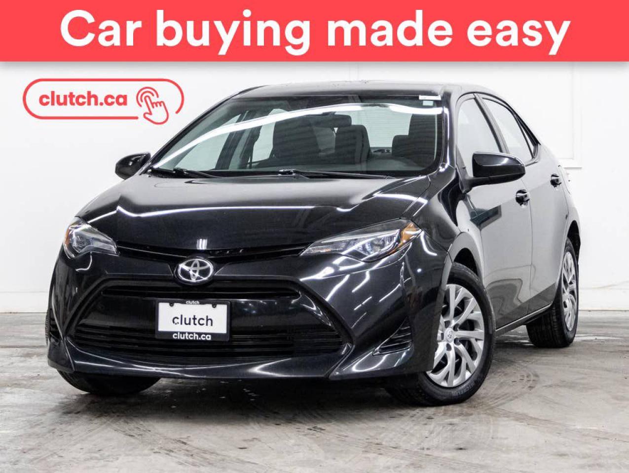 NO ACCIDENTS / CLEAN CARFAX / Climate Control, Bluetooth Music, Adaptive Cruise Control and more!<br> <br>Clutch is the largest online used car retailer in Canada, delivering a seamless, hassle-free car-buying experience to drivers everywhere. Shop hundreds of used cars online, get the right one delivered to your door, and enjoy peace of mind with our optional 10-Day Money-Back Guarantee. How sweet is that? To learn more, visit clutch.ca.<br> <br>The top features for this 2018 Toyota Corolla include:<br> <br>Front Heated Seats<br>Climate Control<br>Bluetooth Music<br>Adaptive Cruise Control<br>12V Outlet<br>USB Input<br>Rear View Camera<br> <br>Seamless home delivery - Delivery to your door in a matter of days. Available on select packages.<br> <br>Try it out for 10 days - If you do not like it, we will take it back. Available on select packages. <br> <br>Quality assured - All cars go through our rigorous 210-point inspection and reconditioning process.<br> <br>Peace of mind - Optional 3-month Standard Warranty, with additional warranty options available.<br> <br>Haggle-free - No haggling or hard sells.<br> <br>100% Transparency - Full inspection reports on every car, including high-res photography and a free Carfax report.<br> <br>Listed price is for cash purchase only and does not include taxes, Shipping Fees (if applicable), Delivery Fees (if applicable), government licensing fees. 10-day Money Back Guarantee, 3-month Standard Warranty, and home delivery are available with select packages.<br> <br>Previous Provincial Registrations:<br>Ontario<br> <br>Stock # 54571