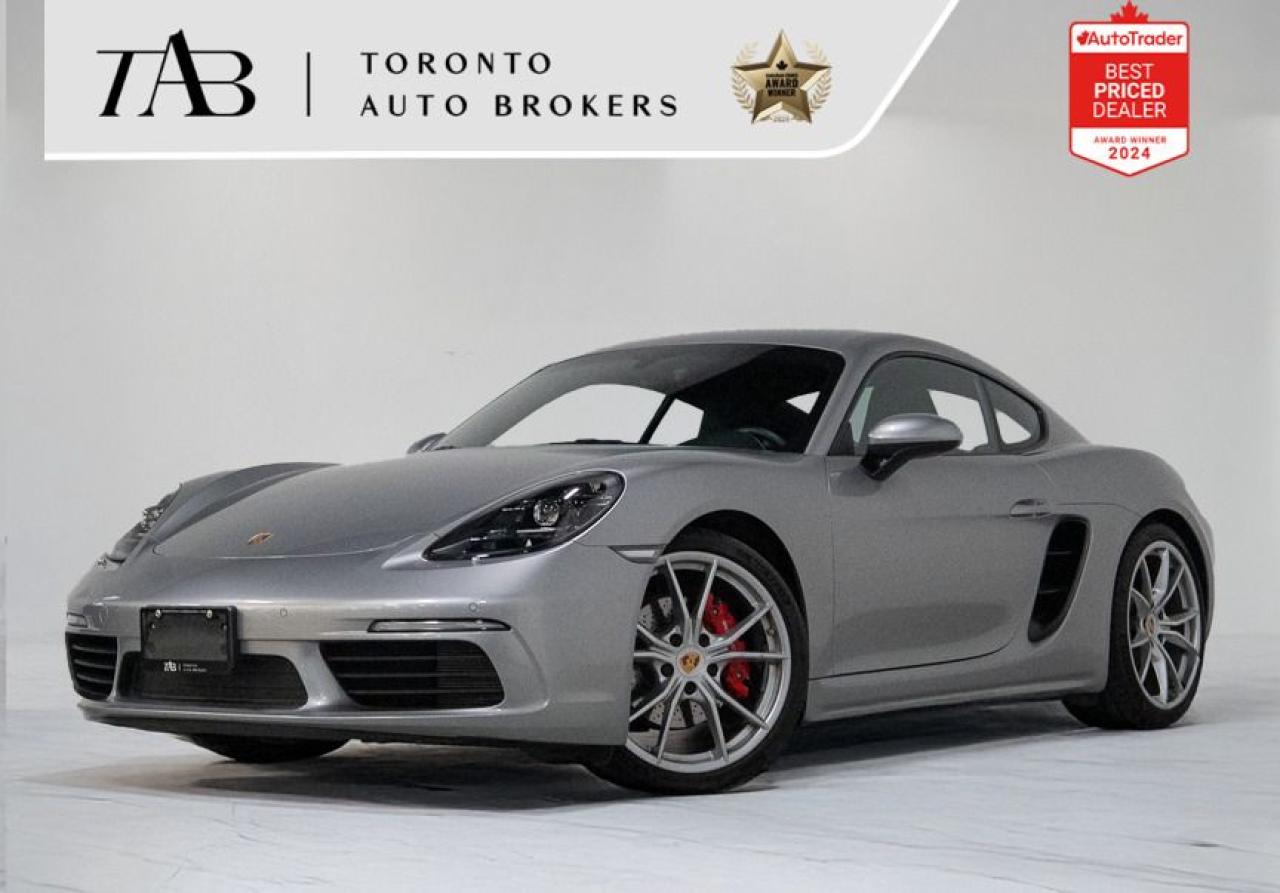 This 2024 Porsche 718 Cayman S delivers pure driving engagement with a 6-speed manual transmission, striking silver finish, and bold 20-inch Aluminum Alloy Wheels. A clean Ontario vehicle, it remains under factory warranty until April 11, 2028 or 80,000 km, and features a premium BOSE sound system for immersive performance inside and out.

Key Features Include:
Leather Interior in Black  $2,880
GT Silver Metallic  $740
Premium Package  $2,870
Heated Multifunction Steering Wheel
Ventilated Seats
Power Folding Exterior Mirrors incl. Courtesy Lighting
Lane Change Assist
Porsche Entry & Drive
Light Design Package
Porsche Active Suspension Management (Lowered 10 mm)  $2,050
Porsche Torque Vectoring with Mechanically Locking Differential  $1,510
Sport Chrono Package  $2,380
Sport Tailpipes in Silver  $350
20" Carrera S Wheels  $1,900
Porsche Crest on Headrests  $330
Deviated Stitching Interior Package  $2,720
Sport Seats Plus (2-way)  $510
GT Sport Steering Wheel in Leather  $370
Door-Sill Guards in Stainless Steel, Illuminated  $950
BOSE Surround Sound System  $1,130

NOW OFFERING 3 MONTH DEFERRED FINANCING PAYMENTS ON APPROVED CREDIT. 

WE OFFER THE BEST FINANCE RATES, AND DONT CHARGE ANY FINANCING FEE 

Looking for a top-rated pre-owned luxury car dealership in the GTA? Look no further than Toronto Auto Brokers (TAB)! Were proud to have won multiple awards, including the 2024 AutoTrader Best Priced Dealer, the 2024 CarGurus Award, the 2025 Top Choice Award, the 2025 Consumer Satisfaction Award, the 2025 Canadian Choice Award, the 2025 Three Best Rated Dealer Award, and many more!

With 30 years of experience serving the Greater Toronto Area, TAB is a respected and trusted name in the pre-owned luxury car industry. Our 30,000 sq.Ft indoor showroom is home to a wide range of luxury vehicles from top brands like BMW, Mercedes-Benz, Audi, Porsche, Land Rover, Jaguar, Aston Martin, Bentley, Maserati, and more. And we dont just serve the GTA, were proud to offer our services to all cities in Canada, including Vancouver, Montreal, Calgary, Edmonton, Winnipeg, Saskatchewan, Halifax, and more.

At TAB, were committed to providing a no-pressure environment and honest work ethics. As a family-owned and operated business, we treat every customer like family and ensure that every interaction is a positive one. Come experience the TAB Lifestyle at its truest form, luxury car buying has never been more enjoyable and exciting!

We offer a variety of services to make your purchase experience as easy and stress-free as possible. From competitive and simple financing and leasing options to extended warranties, aftermarket services, and full history reports on every vehicle, we have everything you need to make an informed decision. We welcome every trade, even if youre just looking to sell your car without buying, and when it comes to financing or leasing, we offer same day approvals, with access to over 50 lenders, including all of the banks in Canada. Feel free to check out your own Equifax credit score without affecting your credit score, simply click on the Equifax tab above and see if you qualify.

So if youre looking for a luxury pre-owned car dealership in Toronto, look no further than TAB! We proudly serve the GTA, including Toronto, Etobicoke, Woodbridge, North York, York Region, Vaughan, Thornhill, Richmond Hill, Mississauga, Scarborough, Markham, Oshawa, Peteborough, Hamilton, Newmarket, Orangeville, Aurora, Brantford, Barrie, Kitchener, Niagara Falls

Call us today or visit our website to learn more about our inventory and services. And remember, all prices exclude applicable taxes and licensing, and vehicles can be certified at an additional cost of $999.