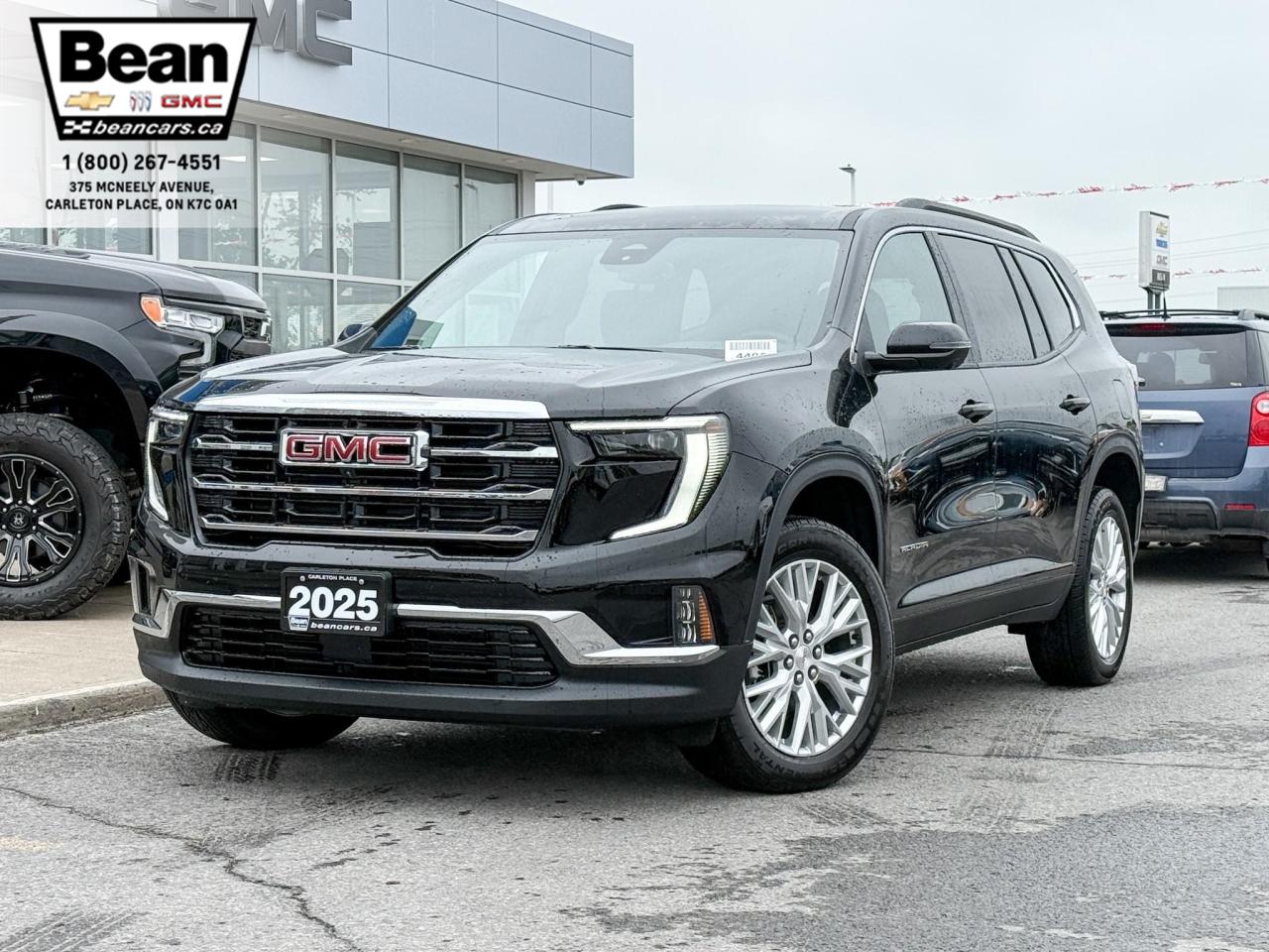 New 2025 GMC Acadia Elevation 2.5L 4CYL WITH REMOTE START/ENTRY, HEATED SEATS, HEATED STEERING WHEEL, ADAPTIVE CRUISE CONTROL, HD SURROUND VISION for sale in Carleton Place, ON