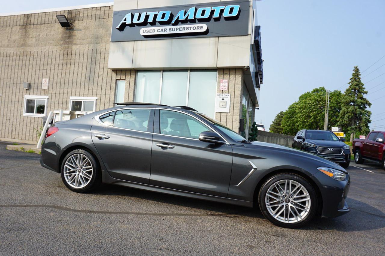 Used 2021 Genesis G70 2.0T ELITE HTRAC AWD CERTIFIED CAMERA NAV BLUETOOTH LEATHER HEAT/COOL SUNROOF CRUISE ALLOYS for sale in Burlington, ON