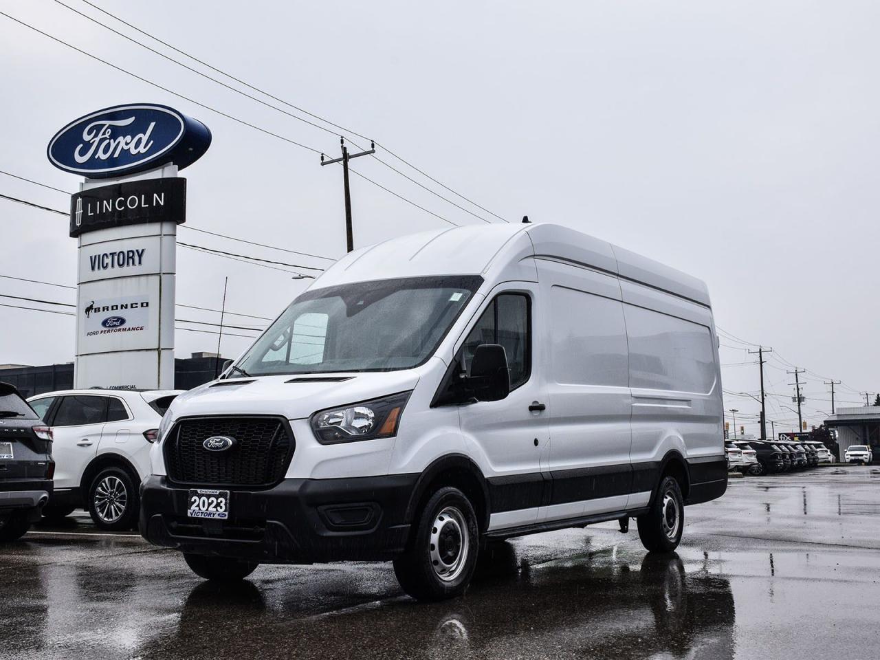 <p>This vehicle was previously registered and used as a daily rental. Please review the vehicle history report and ask our sales team any questions about its past.</p>

<p><strong>NOW AVAILABLE AT VICTORY FORD LINCOLN</strong></p>

<h3><strong>2023 FORD TRANSIT 250</strong></h3>

<p><em>With<strong>3.5L EcoBoost® V6</strong>&<strong>High Roof Configuration</strong></em><br />
<em>Commercial-Grade Capability Meets Modern Efficiency</em></p>

<p>This well-equipped Transit 250 cargo van delivers<strong>exceptional payload capacity</strong>and<strong>advanced driver technology</strong>, ready to tackle your toughest jobs.</p>

<hr />
<p><span style=font-size:11pt><span style=font-family:Calibri,sans-serif><strong>Special Offer:</strong></span></span></p>

<p><span style=font-size:11pt><span style=font-family:Calibri,sans-serif><strong>Financing Special:</strong>Listed price available on approved credit for financed purchases. Pricing may vary with alternative payment methods.</span></span></p>

<p><span style=font-size:11pt><span style=font-family:Calibri,sans-serif><strong>Peace of Mind Included:</strong><br />
<span style=font-family:Segoe UI Symbol,sans-serif>?</span><strong>3-Month Comprehensive Warranty</strong>(for vehicles under 10 years old & under 160,000 km)<br />
<span style=font-family:Segoe UI Symbol,sans-serif>?</span><strong>No-Haggle, Live Market Pricing</strong> Transparent & Competitive<br />
<span style=font-family:Segoe UI Symbol,sans-serif>?</span><strong>All-Inclusive Pricing:</strong>Fees, Reconditioning, and Full Detailing Included (<em>Taxes & Licensing Extra</em>)</span></span></p>

<hr />
<p><span style=font-size:11pt><span style=font-family:Calibri,sans-serif><strong>Additional Details:</strong></span></span></p>

<ul>
 <li><span style=font-size:11pt><span style=font-family:Calibri,sans-serif><strong>Keys:</strong>Standard with one key. Additional keys (if provided by the previous owner) included at no cost. Optional key purchases available upon request.</span></span></li>
</ul>

<p><span style=font-size:11pt><span style=font-family:Calibri,sans-serif><strong>Visit Victory Ford Lincoln Today</strong><br />
<em>Schedule your appointment to experience this exceptional vehicle.</em></span></span></p>

<p></p>