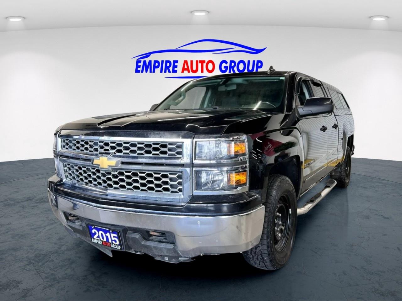 <a href=http://www.theprimeapprovers.com/ target=_blank>Apply for financing</a>

<p>The 2015 Chevrolet Silverado 1500 LT is a powerful black 4x4 truck that combines robust handling with reliable performance, thanks to its capable 5.3L 8-cylinder engine and automatic transmission. The sleek black exterior of this truck complements its rugged appeal, making it a standout on both highways and rough terrains.</p><p>Step inside and you'll find an interior designed for comfort and convenience. With features like air conditioning, power windows, and smart device integration, the Silverado is built for those who demand reliability and functionality. The spacious cabin ensures that every journey is a comfortable one for both driver and passengers.</p><p>When it comes to technology, this Silverado is well-equipped with a Bluetooth connection and a Wi-Fi hotspot, keeping you connected on the go. Keyless entry and cruise control add to the ease and convenience of driving while providing advanced safety measures to ensure peace of mind.</p><p>Ideal for adventurers or those in need of a sturdy companion for their daily tasks, the 2015 Chevrolet Silverado 1500 LT is ready to tackle any challenge. Dont miss your chance to get behind the wheel of this dependable truck. Contact us today for more information!</p><p>All our certified cars comes with 250 point inspection. 0 Down Payment Options Available. Whether its excellent, good, bad, no credit, collections, a discharged bankruptcy or proposal, even if your still in bankruptcy or proposal, have fines or parking tickets including 407 ETR fines, been divorced, young and no one will give you a shot, new to the country, have a fixed income or are currently self-employed, if you have the income we have the lenders that can get it done, you name it, there are lenders out there that will finance you!</p>                         <p><b>ALL CREDIT SITUATIONS ACCEPTED! Dont hesitate <a class=redborder href=apply.php target=_blank rel=noopener>APPLY NOW!</a></b></p>                         <p>*All payments shown are based on a 7.49%. Rate of borrowing a vehicle over qualified term based on the lender. Example: The cost of borrowing on a vehicle, at the purchase price of $10,000, at 7.49% rate of borrowing over 60 month term would be $43.45+HST weekly. Rates are subject to change without notice. Payments are available on approved credit. <b>Best Interest Rate</b> for your car loan Guaranteed! <i>Vehicle being presented might not be financeable; payments are available on approved credit.</i></p>                         <p><b>* All prices exclude HST and Licensing. </b><b>*At times, a down payment may be required for financing however we will do our best to achieve a $0 down payment.</b></p>                         <p><b>* Guaranteed Savings ask one of our representatives for details all in pricing with only HST extra and discounts offered on our vehicles and warranties. *Financing does NOT apply for As-Is vehicles.</b></p>                         <p><b>* As per OMVIC regulations, this vehicle is not road worthy,  not safety certified and not licensed. Certification is available for $749. All our vehicles are in excellent condition and have been fully inspected by an in-house licensed mechanic. Each Empire Auto Group client is a satisfied guest, GUARANTEED!</b></p>                         <p>* Empire Auto Group shall not be held liable for any errors or omissions pertaining to information provided (whether orally, in writing, or in digital image form) on this website, included but not limited to: year, make, model, vehicle options (both hardware and software), vehicle condition, vehicle trim, accessories, mileage. Client is solely responsible for performing appropriate due diligence as it pertains to any and all information regarding the type, condition, options, vehicle trim, status, and history of vehicle before completing a transaction. The advertised price is a finance only price, if you wish to purchase the vehicle for cash additional $2,000 surcharge will apply. Applicable prices and special offers are subject to change with or without notice and shall be at the full discretion of Empire Auto Group.</p>                         <p>* Vehicle sold as seen as equipped. Cosmetic repairs & non safety items at customers cost if requested.</p>                         <p>This vehicle could be at any of our 3 locations - Empire Auto East (2293 Dundas St, London, ON) or Empire Auto West (282 Springbank Dr, London, ON) or Southdale Motors (284 Springbank Dr, London, ON). Please call us for more information.</p><br/><br/>Looking to Purchase or Finance a Chevrolet Silverado or just a Chevrolet Truck? We carry 100s of handpicked vehicles, with multiple Chevrolet Trucks in stock! Visit us online at <a href=https://empireautogroup.ca/?source_id=6>www.EMPIREAUTOGROUP.CA</a> to view our full line-up of Chevrolet Silverados or  similar Trucks. New Vehicles Arriving Daily!<br/>  	<br/>FINANCING AVAILABLE FOR THIS LIKE NEW CHEVROLET SILVERADO!<br/> 	REGARDLESS OF YOUR CURRENT CREDIT SITUATION! APPLY WITH CONFIDENCE!<br/>  	SAME DAY APPROVALS! <a href=https://empireautogroup.ca/?source_id=6>www.EMPIREAUTOGROUP.CA</a> or CALL/TEXT 519.659.0888.<br/><br/>	   	THIS, LIKE NEW CHEVROLET SILVERADO INCLUDES:<br/><br/>  	* Wide range of options that you will enjoy.<br/> 	* Comfortable interior seating<br/> 	* Safety Options to protect your loved ones<br/> 	* Fully Certified<br/> 	* Pre-Delivery Inspection<br/> 	* Door Step Delivery All Over Ontario<br/> 	* Empire Auto Group  Seal of Approval, for this handpicked Chevrolet Silverado<br/> 	* Finished in Black, makes this Chevrolet look sharp<br/><br/>  	SEE MORE AT : <a href=https://empireautogroup.ca/?source_id=6>www.EMPIREAUTOGROUP.CA</a>