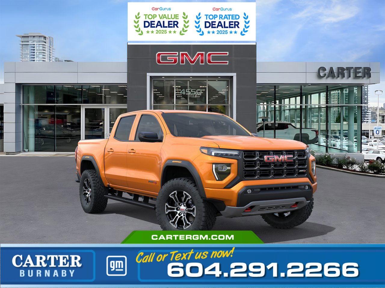 New 2025 GMC Canyon AT4 4WD | 2.7L TURBOMAX ENGINE/TRAILERING SYSTEM for sale in Burnaby, BC
