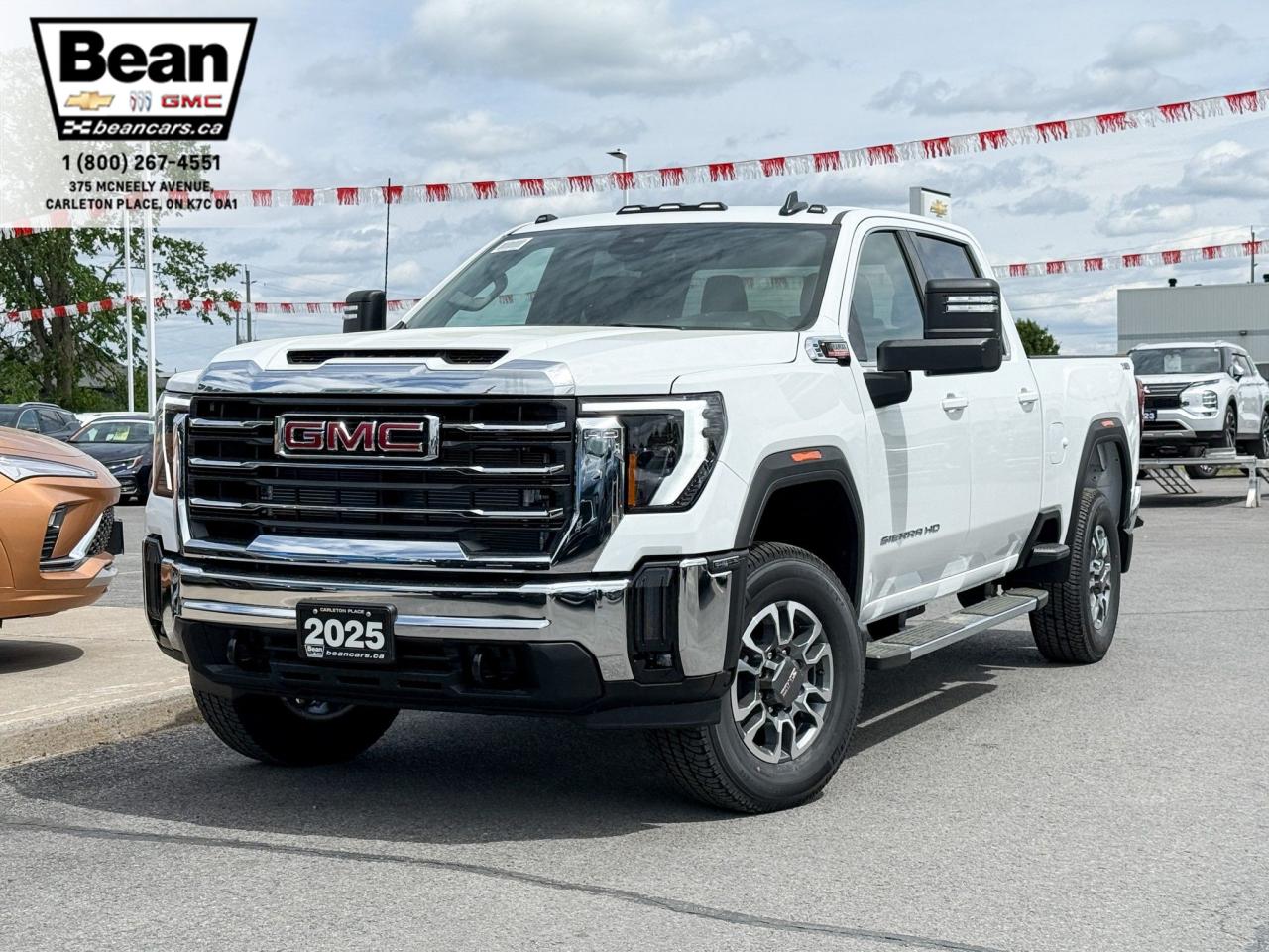 New 2025 GMC Sierra 3500 HD SLE 6.6L V8 DURAMAX WITH REMOTE START/ENTRY, HEATED SEATS, HEATED STEERING WHEEL, CRUISE CONTROL, VINYL FLOORING, HD REAR VISION CAMERA, APPLE CARPLAY AND ANDROID AUTO for sale in Carleton Place, ON