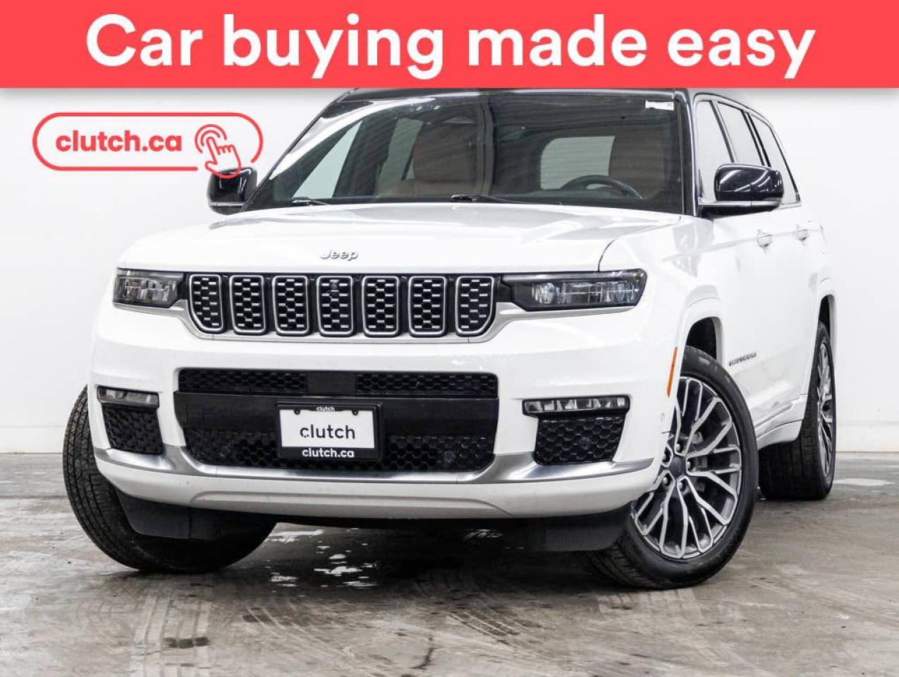 1 OWNER / Power Tailgate/Hatch, Auto Dimming Rearview Mirror, Front Heated Seats and more!<br> <br>Clutch is the largest online used car retailer in Canada, delivering a seamless, hassle-free car-buying experience to drivers everywhere. Shop hundreds of used cars online, get the right one delivered to your door, and enjoy peace of mind with our 10-Day Money-Back Guarantee. How sweet is that? To learn more, visit clutch.ca.<br> <br>The top features for this 2023 Jeep Grand Cherokee L include:<br> <br>Auto Stop/Start<br>Power Tailgate/Hatch<br>Auto Dimming Rearview Mirror<br>Front Heated Seats<br>Ventilated Front Seats<br>Front Seats Massage System<br>Rear Heated Seats<br>Ventilated 2nd Row Seats<br>Driver Seat Memory System<br>Climate Control<br>Dual Zone Front Climate Control<br>Rear Climate Control<br>Auxiliary Audio Input<br>Bluetooth Music<br>Touchscreen Display<br>GPS Navigation<br>Cruise Control<br>Adaptive Cruise Control<br>Integrated Garage Door Opener<br>12V Outlet<br>Apple CarPlay<br>Android Auto<br>USB Input<br>Push Button Start<br>Remote Start<br>Front View Camera<br>Power Folding Exterior Mirrors<br>Blindspot Sensors<br>Driver Attention Alert<br>Traffic Sign Recognition<br>Heated Steering Wheel<br>Rain Sensing Wipers<br>Sunroof<br>Automatic High Beams<br>Rear View Camera<br>Parking Sensors<br>Power Driver Seat<br>Power Passenger Seat<br>360 Camera<br>Ambient Lighting<br>Premium Sound System<br> <br>Seamless home delivery - Delivery to your door in a matter of days. Available on select packages.<br> <br>Try it out for 10 days - If you do not like it, we will take it back. <br> <br>Quality assured - All cars go through our rigorous 210-point inspection and reconditioning process.<br> <br>Peace of mind - 3-month Standard Warranty, with additional warranty options available.<br> <br>Haggle-free - No haggling or hard sells.<br> <br>100% Transparency - Full inspection reports on every car, including high-res photography and a free Carfax report.<br> <br>Listed price is for cash purchase only and does not include taxes, Shipping Fees (if applicable), Delivery Fees (if applicable), government licensing fees.<br> <br>Previous Provincial Registrations:<br>Ontario<br> <br>Stock # 55015