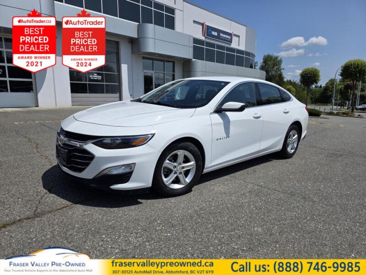 Used 2022 Chevrolet Malibu LS  - Android Auto -  Apple CarPlay - $107.17 /Wk for sale in Abbotsford, BC