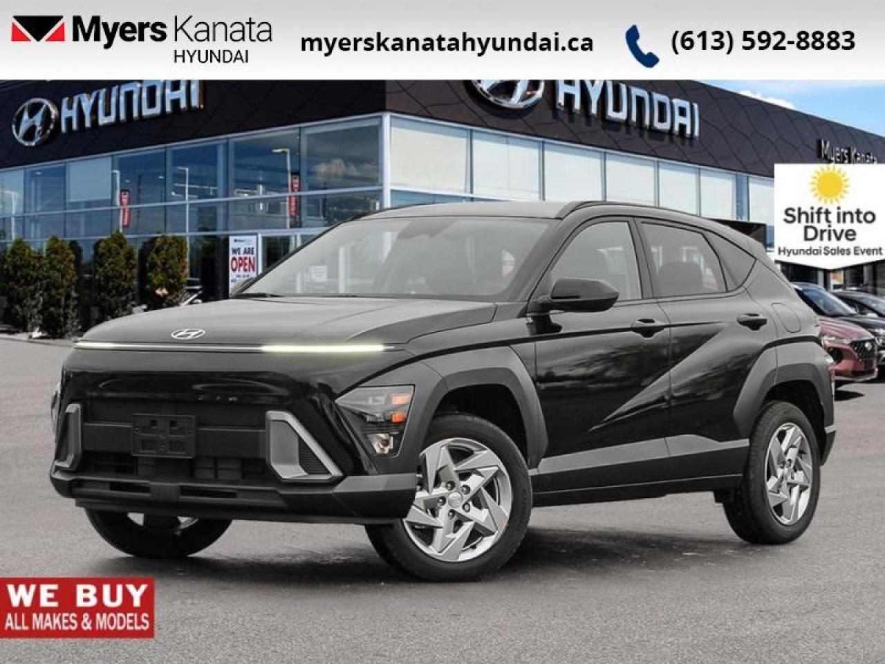 <br> <br>  Welcome. <br> <br><br> <br> This abyss blk coupe  has an automatic transmission and is powered by a  147HP 2.0L 4 Cylinder Engine.<br> <br> Our Konas trim level is Essential AWD. <br><br> <br>To apply right now for financing use this link : <a href=https://www.myerskanatahyundai.com/finance/ target=_blank>https://www.myerskanatahyundai.com/finance/</a><br><br> <br/>    This vehicle may qualify for $500 Military Program Bonus. Eligible customers may qualify for the Hyundai 0.50% Loyalty Finance Rate Reduction - certain restrictions may apply. 6.49% financing for 96 months. <br> Buy this vehicle now for the lowest weekly payment of <b>$112.53</b> with $0 down for 96 months @ 6.49% APR O.A.C. ( Plus applicable taxes -  $2596 and licensing fees    ).  Incentives expire 2025-09-02.  See dealer for details. <br> <br>This vehicle is located at Myers Kanata Hyundai 400-2500 Palladium Dr Kanata, Ontario. <br><br> Come by and check out our fleet of 30+ used cars and trucks and 70+ new cars and trucks for sale in Kanata.  o~o