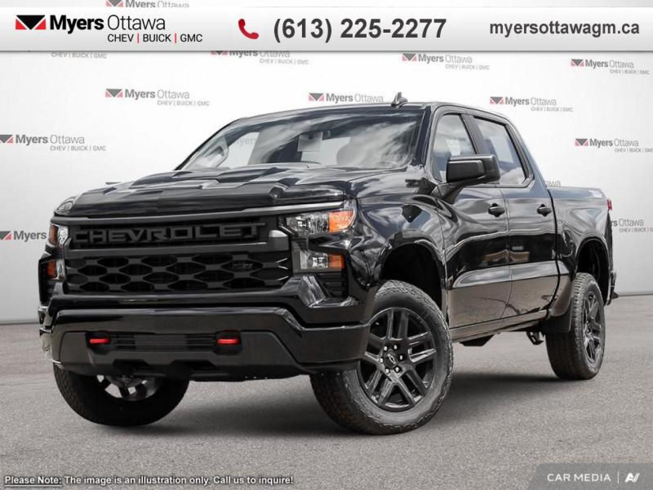 New 2025 Chevrolet Silverado 1500 Custom Trail  TRAILBOSS, CREW, 5.3, ALL BLACK EMBLEMS for sale in Ottawa, ON
