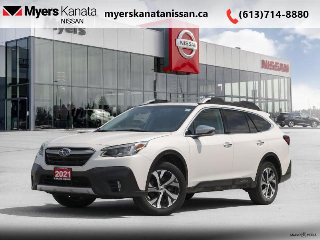 <b>Chrome Exterior Accents,  Navigation,  Sunroof,  Leather Seats,  Heated Seats!</b><br> <br>  Compare at $34975 - KANATA NISSAN PRICE is just $32995! <br> <br>   The 2021 Subaru Outback will tame any road you find with rugged capability and surprising technology. This  2021 Subaru Outback is fresh on our lot in Kanata. This  SUV has 82,202 kms. Its  nice in colour  and is completely accident free based on the <a href=https://vhr.carfax.ca/?id=OGgzytfNm9cYAEB1wgS5PAqpIgxkRv7d target=_blank>CARFAX Report</a> . It has an automatic transmission and is powered by a  182HP 2.5L 4 Cylinder Engine. <br> <br> Our Outbacks trim level is 2.5i Premier. This premium, chromed out Outback comes with an 11.6 inch touchscreen infotainment with GPS navigation, STARLINK smartphone integration (including Aha radio), Apple CarPlay and Android Auto functionality, steering wheel controlled audio, and a premium sound system. Continuing in the luxury, this SUV alternative is equipped with heated leather seats with memory settings, a leather wrapped heated steering wheel, dual zone automatic climate control, a sunroof, and automatic, steering responsive headlights. For the ultimate in safety this Outback also comes with EyeSight (complete with pre-collision assist, adaptive cruise control, and lane keep assist) and SRVD, Subarus rear/side vehicle detection program with blind spot assistance. This vehicle has been upgraded with the following features: Chrome Exterior Accents,  Navigation,  Sunroof,  Leather Seats,  Heated Seats,  Android Auto,  Apple Carplay. <br> <br/><br> Payments from <b>$530.69</b> monthly with $0 down for 84 months @ 8.99% APR O.A.C. ( Plus applicable taxes -  and licensing    ).  See dealer for details. <br> <br>*LIFETIME ENGINE TRANSMISSION WARRANTY NOT AVAILABLE ON VEHICLES WITH KMS EXCEEDING 140,000KM, VEHICLES 8 YEARS & OLDER, OR HIGHLINE BRAND VEHICLE(eg. BMW, INFINITI. CADILLAC, LEXUS...)<br> Come by and check out our fleet of 60+ used cars and trucks and 120+ new cars and trucks for sale in Kanata.  o~o