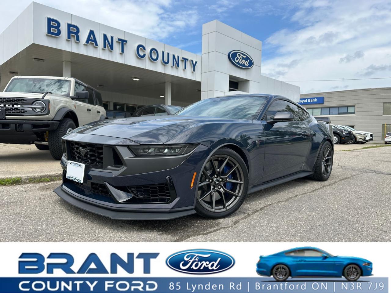 2024 Ford Mustang Dark Horse | 5.0L V8 | 6-Speed Manual | Track-Ready Performance

Experience the most exhilarating Mustang ever made  the 2024 Ford Mustang Dark Horse. Purpose-built for performance enthusiasts, this high-performance fastback coupe brings together race-inspired engineering, bold styling, and the unmistakable roar of a naturally aspirated 5.0L Coyote V8 engine.

Key Highlights:

5.0L Ti-VCT V8 Engine  Whipple Supercharged! 810 Horse power
The most powerful 5.0L V8 in Mustang history, delivering exceptional throttle response and muscle car heritage.

TREMEC 6-Speed Manual Transmission
With rev-matching and a short-throw shifter, this transmission delivers total driver engagement on every shift.

MagneRide Adaptive Dampers & Performance-Tuned Suspension
Real-time adjustments for road and track driving deliver exceptional handling and ride comfort.

Brembo® Brakes & 19-Inch Alloy Wheels
Confident, fade-resistant stopping power paired with bold design and sticky summer performance tires.

Distinctive Dark Horse Styling
Exclusive front fascia, gloss black accents, unique badging, quad exhaust tips, rear spoiler, and Dark Horse grille give this Mustang a menacing and track-ready appearance.

Dual-Zone Climate Control, Heated & Ventilated Front Seats
All-season comfort to make the most of Canadian driving conditions.

Premium Interior with Digital Display Cluster
A 12.4" digital instrument cluster and 13.2" SYNC 4 touchscreen infotainment system with wireless Apple CarPlay & Android Auto integration.

Ford Co-Pilot360 Safety Suite
Includes Lane Keeping Assist, Blind Spot Monitoring with Cross Traffic Alert, Pre-Collision Assist with Automatic Emergency Braking, and a Rear View Camera.

Selectable Drive Modes + Launch Control
Tailor your driving experience with selectable modes including Normal, Sport, Track, and Drag Strip.

Why Buy the Mustang Dark Horse in Canada?

The 2024 Mustang Dark Horse is made for spirited driving, whether youre on twisty backroads, cruising the Trans-Canada Highway, or heading to the track. Cold-weather features like remote start and heated seats make it a viable year-round sports car for Canadian drivers who want uncompromised performance and style.

This is not just a Mustang  its a statement.
Call or message today to schedule your test drive or learn more about pricing and availability.