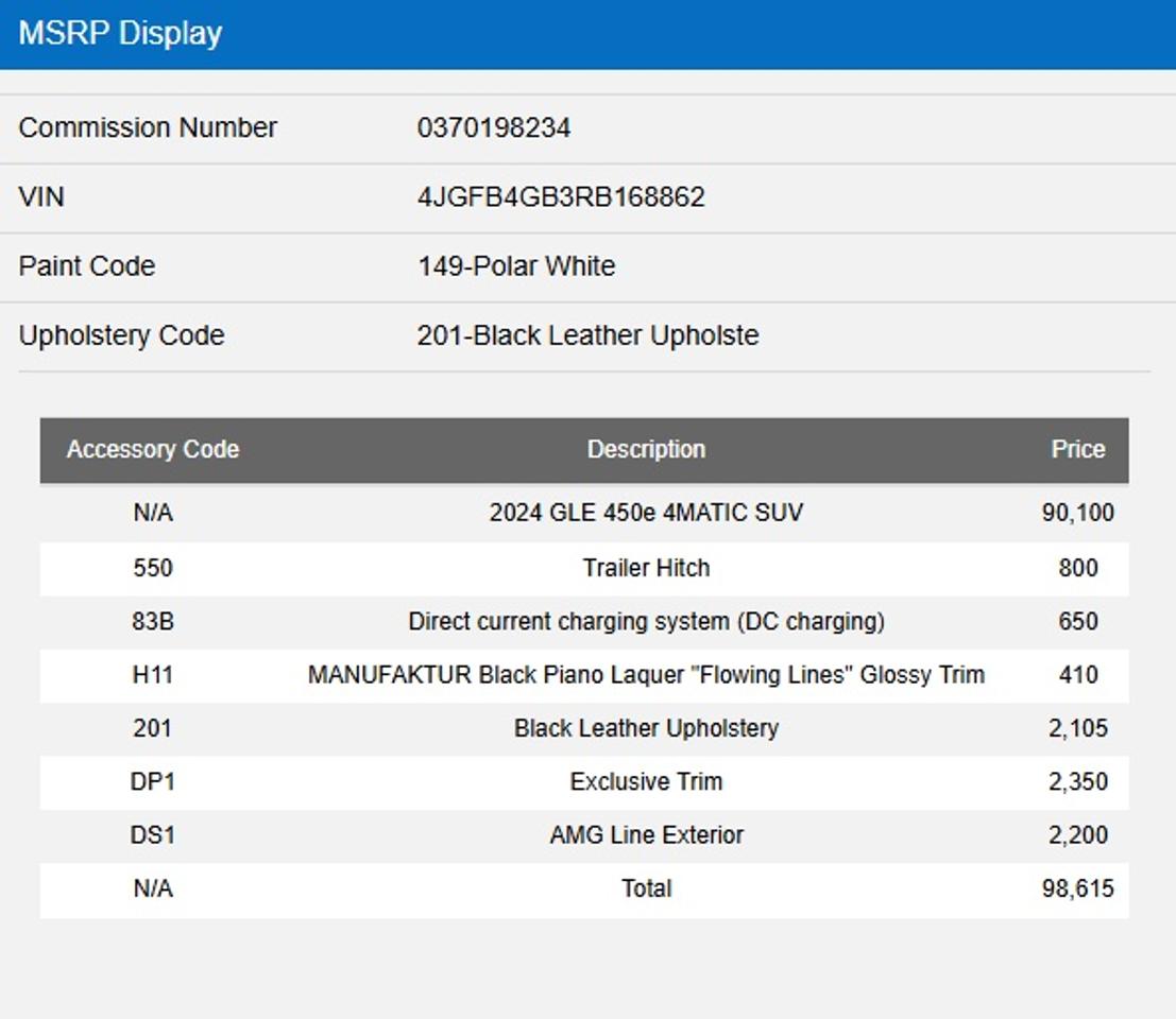 2024 Mercedes GLE 450e EXCLUSIVE TRIM | AMG LINE | BLACK LTHR UPGRADE Photo
