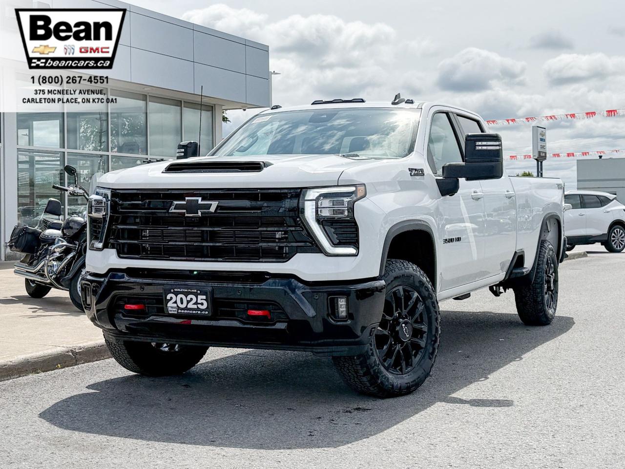<h2><span style=color:#2ecc71><span style=font-size:18px><strong>Check out this 2025Chevrolet Silverado 3500HD LT!</strong></span></span></h2>

<p><span style=font-size:16px>Powered by a Duramax 6.6L V8engine with up to401hp & up to 464 lb-ft of torque.</span></p>

<p><span style=font-size:16px><strong>Comfort & Convenience Features:</strong>includes remote start/entry, heated seats, heated steering wheel, hitch guidance with hitch view, power up/down tailgate,HD surround vision & 20 high gloss black paintedwheels with black centre caps.</span></p>

<p><span style=font-size:16px><strong>Infotainment Tech & Audio: includes c</strong>hevrolet infotainment 3system with google built-in compatibility, 13.4 diagonal HD color touchscreen, 6speaker audio system, wireless charging, bluetoothfor most phones, apple carplay and wireless android auto capability.</span></p>

<p><span style=font-size:16px><strong>This truck also comes equipped with the following packages</strong></span></p>

<p><span style=font-size:16px><strong>Trail Boss Package:</strong> Black grille bar with Black bowtie, Black grille inserts, badging, bowtie on steering wheel, Black skid plate, 20 high gloss black painted wheels, Off-road tires, High gloss black painted bumpers and mirror caps, Red tow hooks, Chevytec spray-on bedliner.</span></p>

<p><span style=font-size:16px><strong>True North Edition:</strong> Convenience Package, Safety Package.</span></p>

<p><span style=font-size:16px><strong>Convenience Package:</strong> Dual-zone automatic climate control, 10-way power driver seat including power lumbar, Manual tilt/telescoping steering column, LED cargo bed lighting, LED fog lamps, 2 charge-only USB ports1for the rear seat, 120-volt power outlet.</span></p>

<p><span style=font-size:16px><strong>Convenience Package II:</strong> 120-volt box-mounted power outlet, Hitch Guidance with Hitch View, In-vehicle Trailering App, Rear sliding power window and Universal Home Remote.</span></p>

<p><span style=font-size:16px><strong>Z71 Off-Road Package:</strong> Z71 Off-Road suspension with Ranchotwin tube shocks, Hill Descent Control, Skid plates,Z71 grille emblem.</span></p>

<p><span style=font-size:16px><strong>Remote Start Package, Heat Package, Leather Package&Safety Package.</strong></span></p>

<h2><span style=color:#2ecc71><span style=font-size:18px><strong>Come test drive this truck today!</strong></span></span></h2>

<h2><span style=color:#2ecc71><span style=font-size:18px><strong>613-257-2432</strong></span></span></h2>