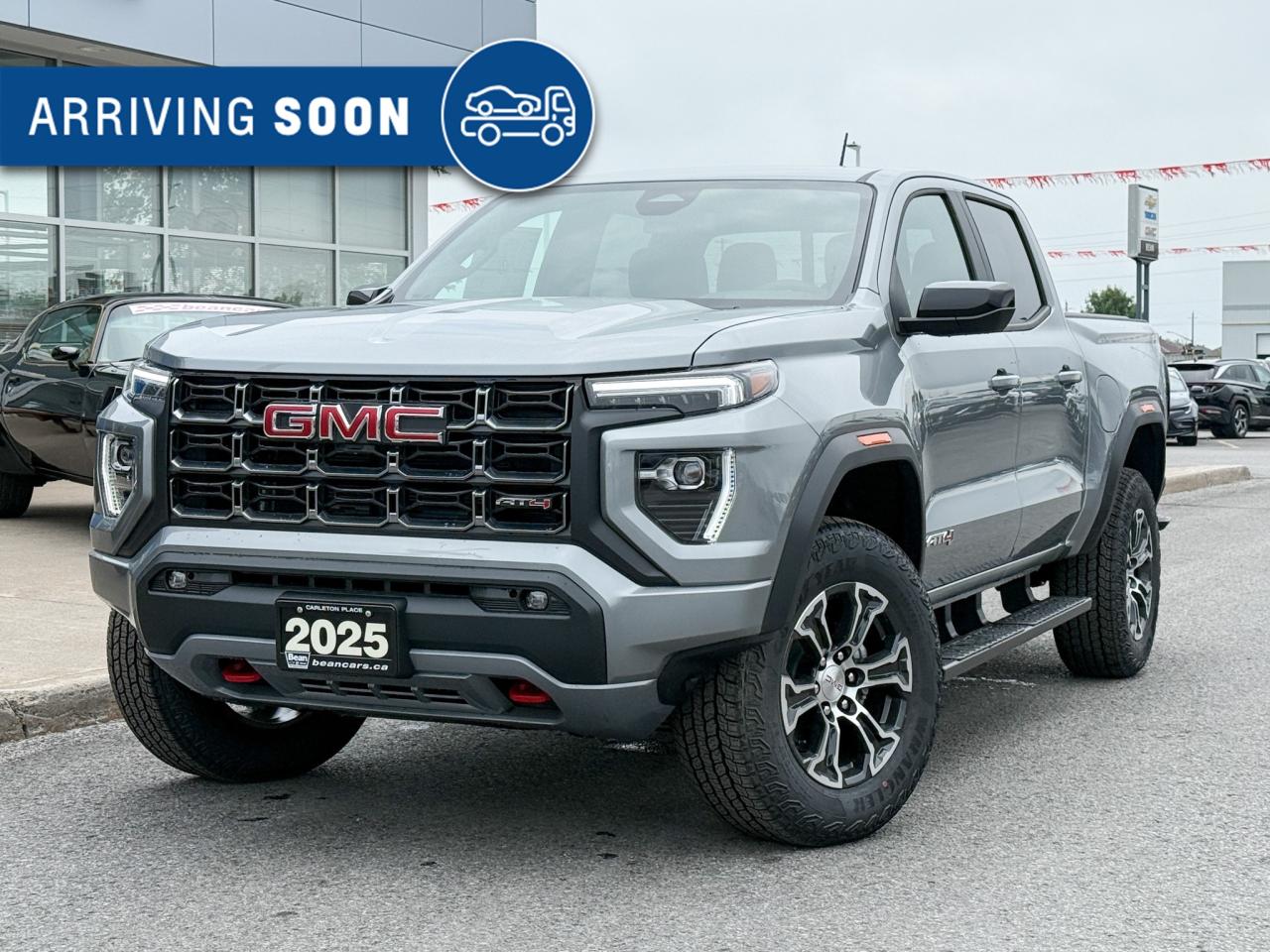 New 2025 GMC Canyon AT4 2.7L 4 CYL WITH REMOTE START/ENTRY, HEATED SEATS, HITCH GUIDANCE WITH HITCH VIEW, HD REAR VISION CAMERA, APPLE CARPLAY AND ANDROID AUTO for sale in Carleton Place, ON