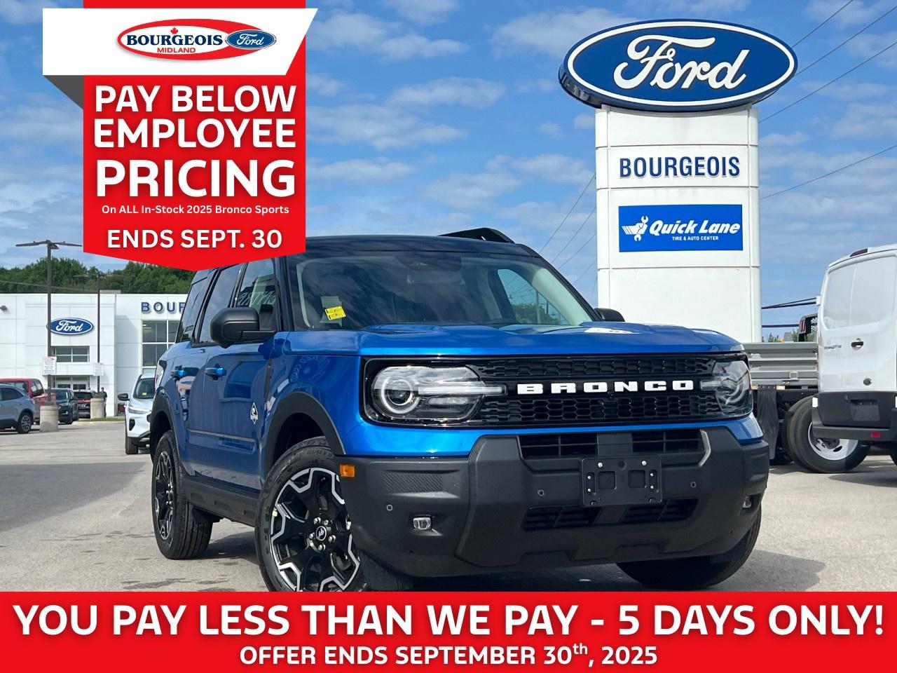 New 2025 Ford Bronco Sport Outer Banks 4X4 for sale in Midland, ON