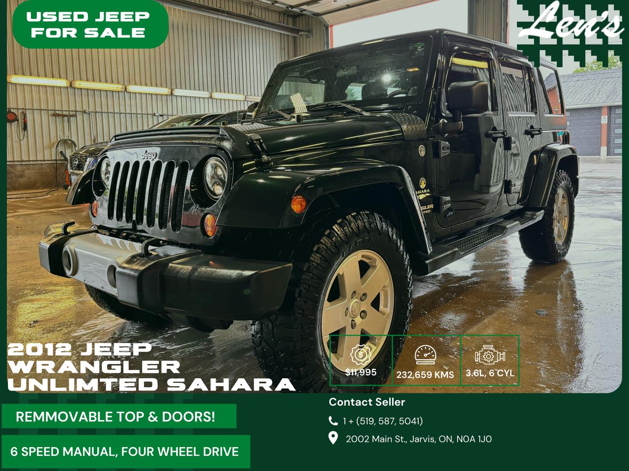 Used 2012 Jeep Wrangler Complete Clean Records, Fully Certified! for sale in Jarvis, ON