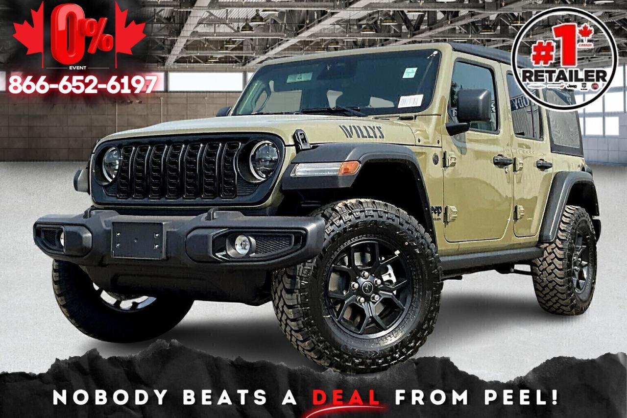 New 2025 Jeep Wrangler WILLYS 4DR | 6-Spd Manual | Tech & Conv Grp | 4x4 for sale in Mississauga, ON