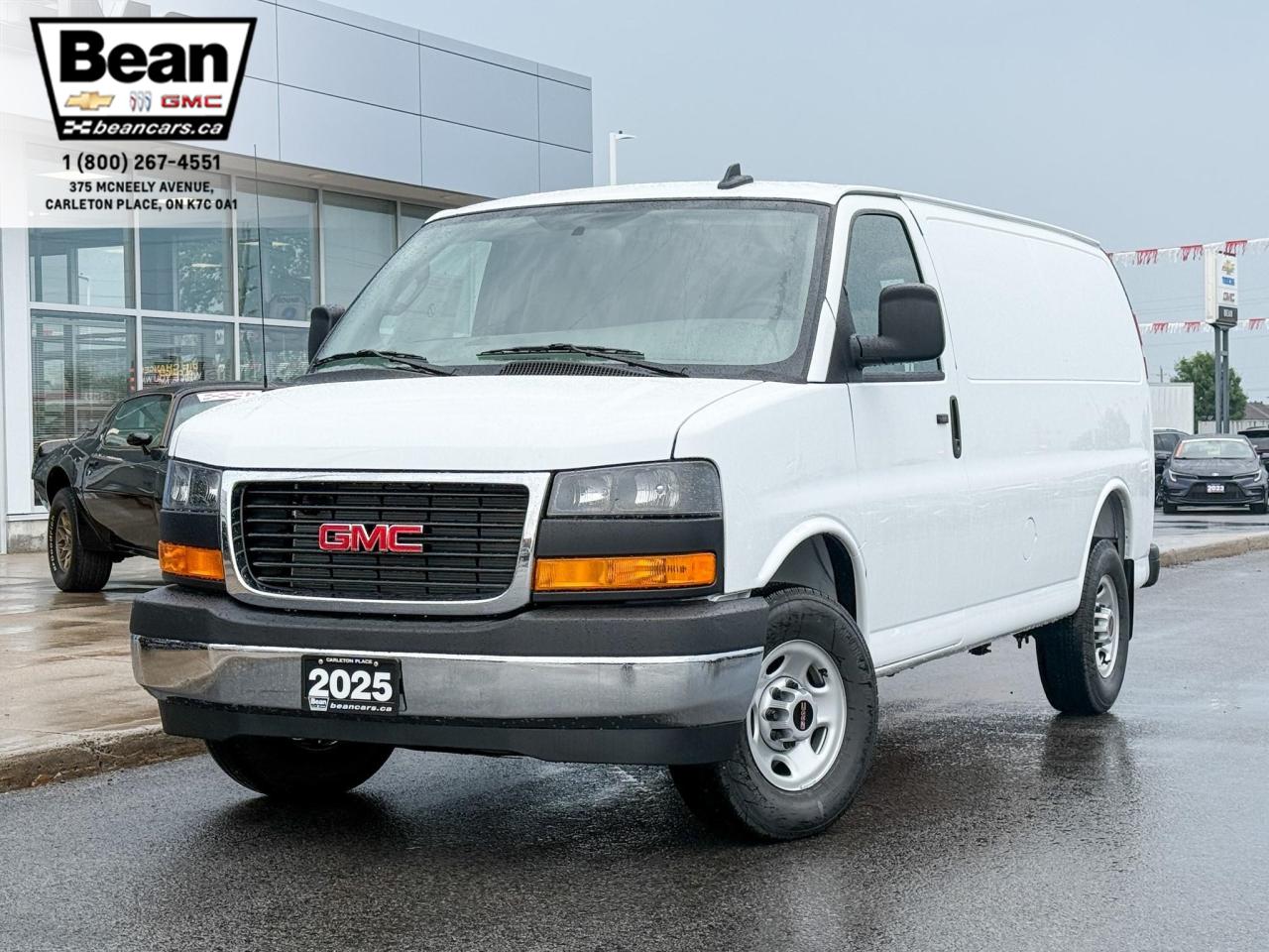 New 2025 GMC Savana 2500 Work Van 4.3L V6, REMOTE START/ENTRY, POWER DRIVER SEAT, AIR CONDITIONING, CRUISE CONTROL, MP3 PLAYER, BLUETOOTH, REAR VISION CAMERA for sale in Carleton Place, ON