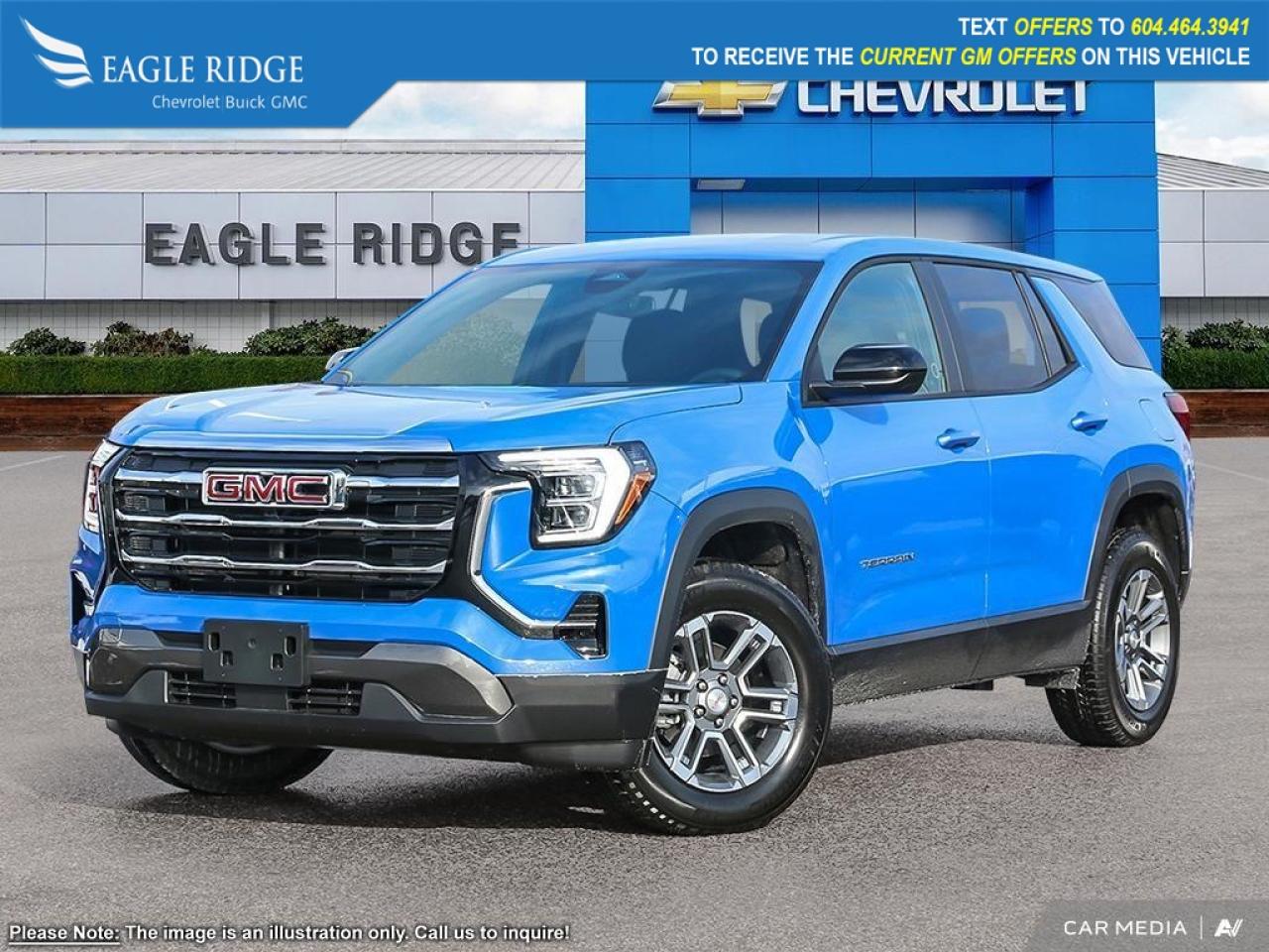 New 2026 GMC Terrain Elevation wireless Apple CarPlay and Android Auto, Bluetooth, WiFi hotspot capability, six-speaker audio system, ample cargo capacity, automatic emergency braking, forward collision alert, pedestrian detection, for sale in Coquitlam, BC