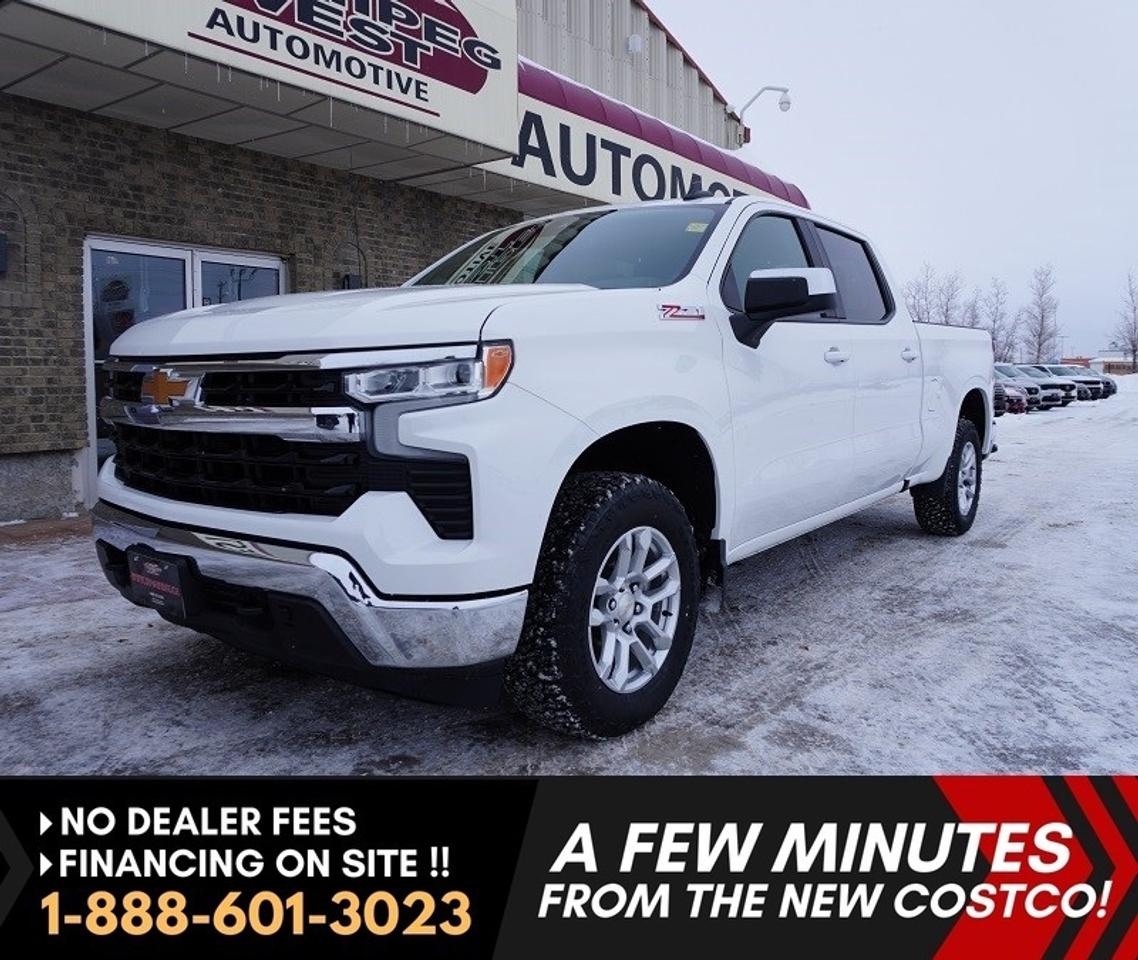 *** Dealer arranged financing on site! Quick, Simple,  no calls or waiting on bank appointments required!! Drive away today ***   NO ADMINISTRATION FEES!!

EXCEPTIONALLY CLEAN & VERY SHARP, VERY WELL EQUIPPED AND HARD TO FIND WITH THE 6.5FT BOX, NEW GENERATION 2024 CHEVROLET SILVERADO 1500 CREW CAB LT2 PREMIUM WITH Z71 OFF ROAD 4X4 PKG, FULLY LOADED WITH OPTIONS INCLUDING HEATED SEATS AND WHEEL, DRIVER ALERT / SAFETY PACKAGE AND SO MUCH MORE. VERY CLEAN WESTERN CANADIAN TRUCK WITH A PERFECT WELL CARED FOR HISTORY WITH THE BIG NEW DASH! WHAT A NICE TRUCK, CLEAN & READY TO GO!! 

- 5.3L V-8 VVT DI with Active Fuel Management (producing 355 HP and 383 lbs of pulling torque) 
- New Gen 10 Speed automatic with Sport, Off-Road, and Trailer Tow modes
- Auto 4X4 with 2 stage transfer case (includes AWD) 
- Auto locking rear diff:  3.23 ratio
- ELECTRONIC STABILITY CONTROL SYSTEM
- TRACTION CONTROL
- TRAILER  SWAY CTRL & HILL START ASSIST
- Chrome Dual Exhaust
- Power Heated 5Passenger seating (Sport Bucket seats with full center console) 
- CONSOLE WITH WIRELESS CHARGING
- Heated Steering wheel 
- Dual Zone Auto climate control 
- The New Huge 13.4"  COLOUR TOUCH SCREEN PREMIUM MULTI MEDIA INFOTAINMENT SYSTEM
- GOOGLE BUILT-IN COMPATIBILITY
- WIRELESS ANDROID AUTO & WIRELESS APPLE CARPLAY 
- WI-FI HOTSPOT CAPABLE
- SIRIUS/XM RADIO CAPABLE
- Bluetooth for media and phone  
- Blue tooth keys with push button start 
- Back up camera 
- Rear park-assist 
- Factory remote starter 
- The New Huge 12.3" DIGITAL DRIVER INFORMATION CENTER
- GM Full Cover All Weather floor Mats
- CHEVY SAFETY ASSIST
- AUTOMATIC EMERGENCY BRAKING
- FORWARD COLLISION ALERT
- FRONT PEDESTRIAN BRAKING
- LANE KEEP ASSIST W/LANE  DEPARTURE WARNING
- FOLLOWING DISTANCE INDICATOR
- INTELLIBEAM-AUTO HIGH BEAM
- HD REAR VISION CAMERA
- Chrome appearance package 
- Z71 OFF-ROAD PACKAGE
- OFF-ROAD SUSPENSION
- SKID PLATES
- HILL DESCENT CONTROL
- Factory Tow Package with factory brake controller 
- TRAILERING PACKAGE WITH  HITCH GUIDANCE
- Remote deployable Tailgate
- Factory spray in Box liner
- Factory 18-inch Sport wheels  with Brand New A/T tires
- Read below for more info... 

HUGE VALUE!! EXCEPTIONALLY WELL EQUIPPED WITH THE ALL NEW AMAZING DASH AND INFOTAINMENT SYSTEM & THE HARD TO FIND 6.5FT BOX!! VERY CLEAN & VERY WELL CARED FOR WESTERN CANADIAN HWY DRIVEN TRUCK WITH A PERFECT HISTORY AT A GREAT PRICE POINT! THIS ONE HAS ALL THE NICE OPTIONS AND MORE INCLUDING THE ALL NEW AMAZING DASH AND INFOTAINMENT SYSTEM. Ready for all your work or pleasure needs this New Generation 2024 CHEVROLET SILVERADO 1500 CREW CAB LT2 PREMIUM WITH Z71 OFF ROAD 4X4 PKG is extra sharp in all respects and is equipped with the 5.3L V-8 VVT DI with Active Fuel Management (producing 355 HP and 383 lbs of pulling torque) matched to the  New Gen 10 Speed automatic with Sport, Off-Road, and Trailer Tow modes and auto 2-speed 4X4 transfer case with auto mode and terrain management sys, Power Heated 5 Passenger seating (Sport Bucket seats with full center console), CONSOLE WITH WIRELESS CHARGING, tilt and telescoping Heated Steering wheel, air, Cruise, dual zone auto climate control, PW, PL, The New Huge 13.4"  COLOUR TOUCH SCREEN PREMIUM MULTI MEDIA INFOTAINMENT SYSTEM, The New Huge 12.3" DIGITAL DRIVER INFORMATION CENTER, AUX/USB & satellite input, Apple Car Play and Android Auto, 4G LTE Wifi hot spot, GM OnStar, Keyless remote entry & Start, factory remote start, back up camera, rear park assist, Driver Alert / Safety package which included  Forward collision alert, FRONT PEDESTRIAN BRAKING, Low speed auto braking, Lane Keep with lane departure warning, GM Intellibeam head light control and more, chrome appearance package with chrome bumpers and grill, Z71 Off road appearance and suspension package, tinted glass,  factory tow package, factory step bumper, Factory spray in box liner, Sport 18-inch Wheels with brand new tires and so much more! Gorgeous truck in all respects with Pride of ownership very evident. None nicer!!

Comes with a Manitoba Safety Certification, and we have many Extended Powertrain warranties available on your vehicle purchase up to 10-year coverage (on eligible vehicles see dealer for details). Financing on site with Zero down financing OAC. Trades accepted. View at Winnipeg West Automotive Group, 5195 Portage Ave. (only a couple of minutes past the new Costco) Dealer permit # 6007, Call now 1(888) 601-3023. This Car is located in Winnipeg Manitoba,  however we can have it shipped anywhere in North America relatively inexpensively.