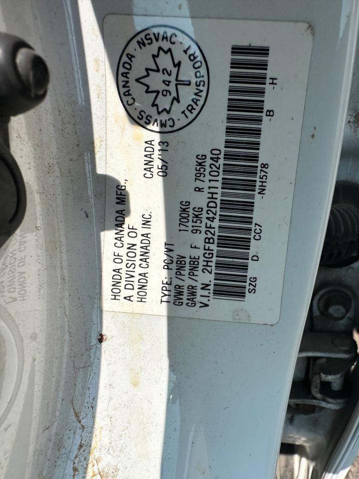 2013 Honda Civic LX, AUTO, SEDAN, ONLY 67KMS, LOW KMS, CERT - Photo #16