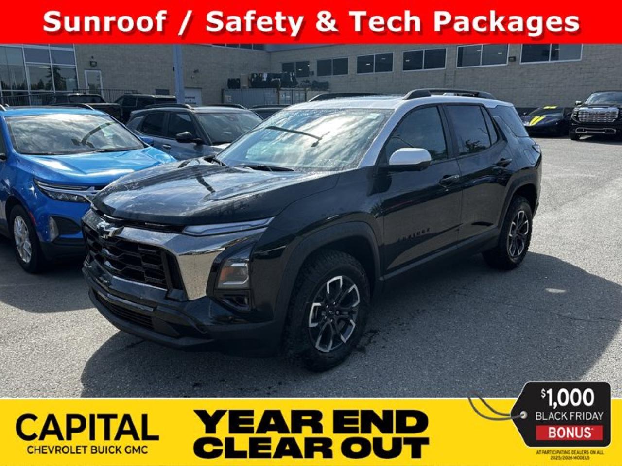 This Chevrolet Equinox boasts a Turbocharged Gas I4 1.5L/ engine powering this Automatic transmission. ENGINE, 1.5L TURBO DOHC 4-CYLINDER, SIDI, VVT (STD), Wireless Phone Charging, for portable devices, Wireless Apple CarPlay/Wireless Android Auto.* This Chevrolet Equinox Features the Following Options *Wipers, front rain-sensing, intermittent, Windows, remote express-up/-down driver and express-down all passengers, Window, rear side, solar absorbing, privacy tinting, Wi-Fi Hotspot capable (Terms and limitations apply. See onstar.ca or dealer for details.), Wheels, 17 (43.2 cm) Dark Android machined-face aluminum, Wheel, compact spare 17 (43.2 cm) steel, Visors, driver and front passenger illuminated vanity mirrors, covered, Vehicle health management, USB Ports, 2, one type-A and one type-C data/charge, located in the front area of the centre console, USB ports, 2 type-C located on back of centre console, charge-only.* Stop By Today *For a must-own Chevrolet Equinox come see us at Capital Chevrolet Buick GMC Inc., 13103 Lake Fraser Drive SE, Calgary, AB T2J 3H5. Just minutes away!