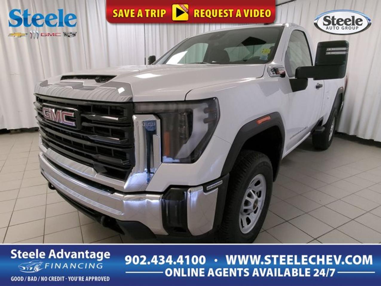 Experience the capability and reliability of the brand new 2025 GMC Sierra 2500 PRO, now available at Steele Chevrolet Buick GMC in Dartmouth. This powerful truck, finished in classic white with a black interior, is built to handle demanding jobs and daily tasks with ease. With a turbocharged diesel V8 6.6L engine and automatic transmission, it delivers robust performance and efficiency for work or play.TRUCK FEATURESImpressive towing capacity for heavy loadsDurable 2-door configuration for easy accessTurbocharged diesel V8 for enhanced torqueRear-wheel drive propulsion for solid tractionADVANCED SAFETY FEATURESAuto-dimming rearview mirror for reduced glareStandard safety systems for driver confidenceRobust frame construction for added protectionHigh-visibility exterior lighting for safer drivingPERFORMANCE AND EFFICIENCY6.6L turbocharged diesel V8 engineAutomatic transmission for smooth gear shiftsEngine block heater for cold weather startsPower outlet for jobsite convenienceCOMFORT AND CONVENIENCESpacious black interior for driver comfortEasy-to-reach controls for seamless operationPower outlet for charging devices on the goUser-friendly cabin layout for daily usabilityTECHNOLOGY AND CONNECTIVITYAuto-dimming rearview mirror for clear visionPower outlet to support electronic devicesEssential connectivity features for work needsPractical dashboard design for quick accessCARGO SPACELarge truck bed for versatile haulingAmple space for tools and equipmentDurable bed construction for tough jobsEasy access to cargo areaWHAT OTHER OWNERS LIKEStrong diesel engine performancePractical and durable interior designReliable towing and hauling capabilityStraightforward, easy-to-use featuresThis 2025 GMC Sierra 2500 PROs VIN is: 1GT3HLEY9SF270432.