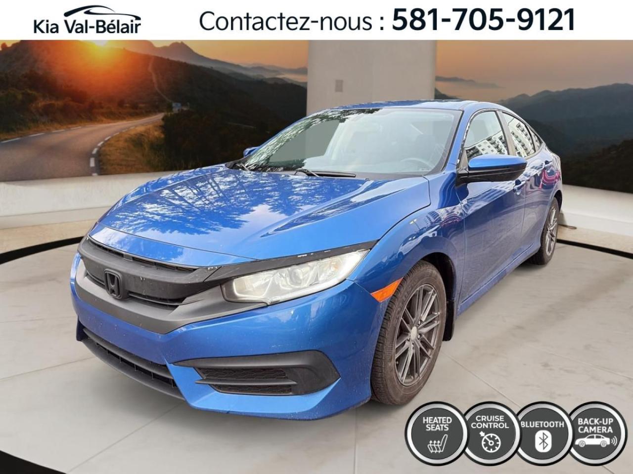 Used 2016 Honda Civic LX * CVT * 158HP * CAMERA * CRUISE * SIÈGES CHAUFF for sale in Québec, QC