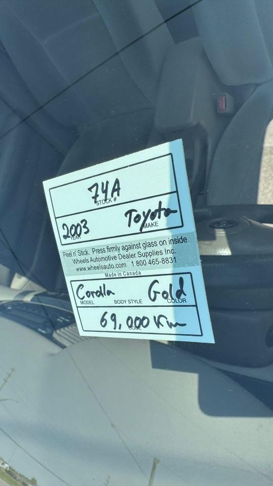 2003 Toyota Corolla CE, AUTO, 4 CYL, OILED, ONLY 69,000KMS, CERTIFIED - Photo #15