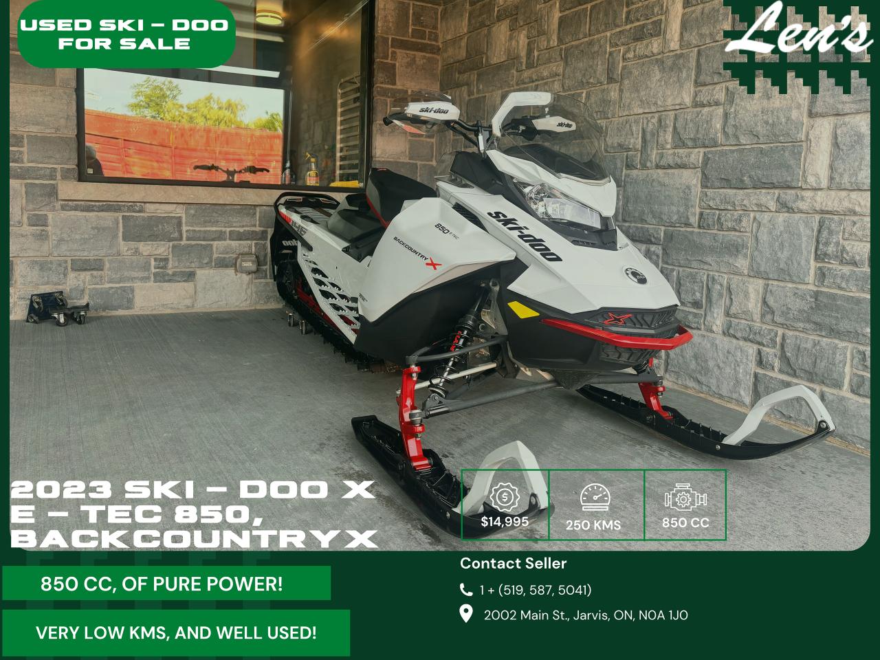 2023 Ski-Doo XRX 800 E-TEC BACKCOUNTRY X, Low KM'S