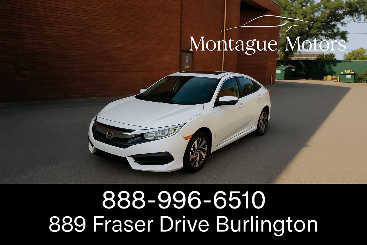 <p>ONE OWNER 2016 HONDA CIVIC EX WITH HONDA SENSING. LOW MILEAGE. CLEAN CARFAX, NO ACCIDENTS. 24 SERVICE RECORDS ON CARFAX.</p><p>Credit Cards Accepted</p><p>Please call for more info and to book a test drive at 888-996-6510. Car-Fax is included in the asking price. Extended Warranties are also available. We offer financing too. Certification: Have your new pre-owned vehicle certified. We offer a full safety inspection including oil change, and professional detailing prior to delivery. Certification package is available for $799. All trade-ins are welcome. Taxes and licensing are extra.***</p>