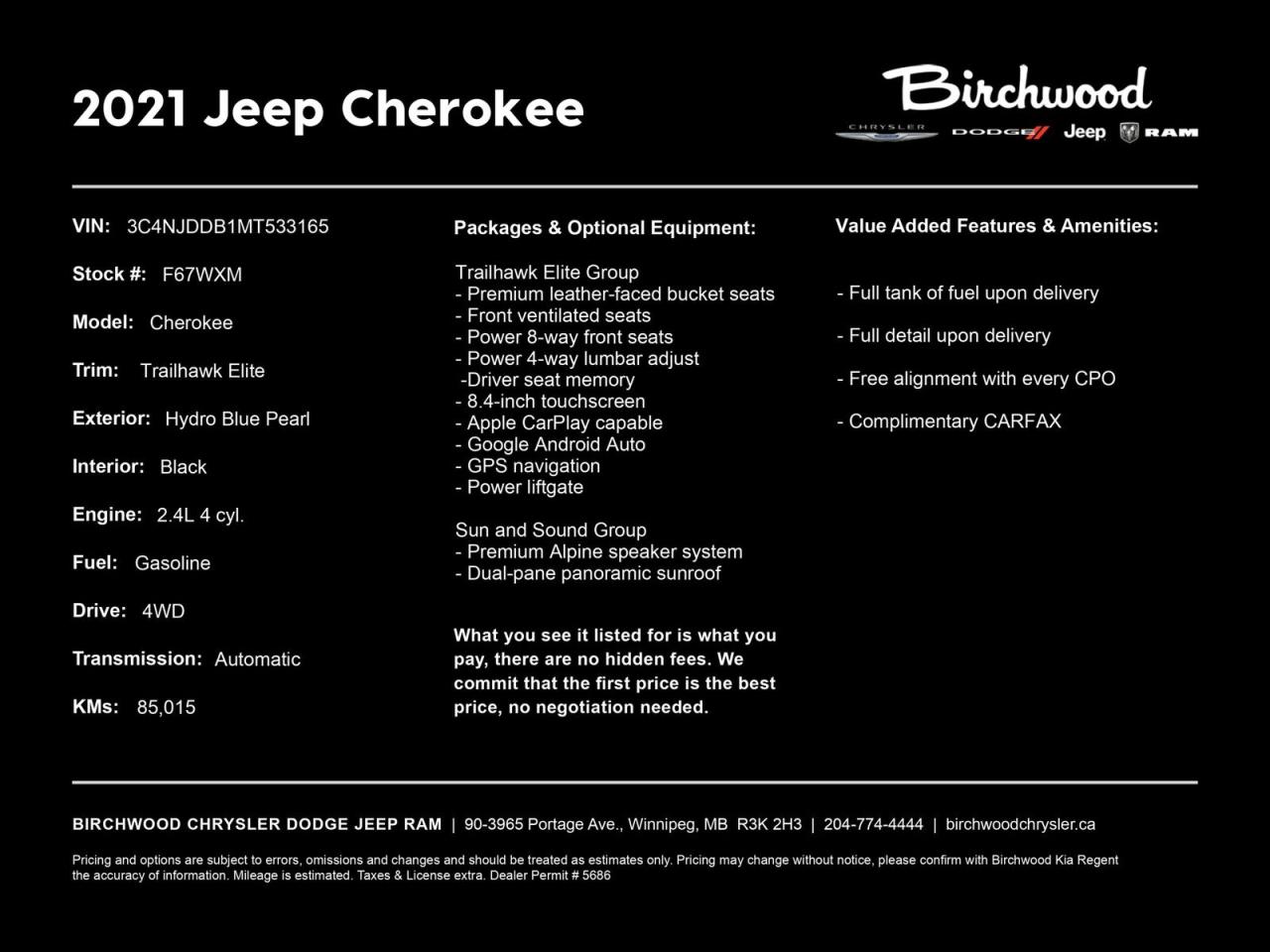 Used 2021 Jeep Compass Trailhawk Elite | 5.99% O.A.C | Local | One Owner | Sunroof | for sale in Winnipeg, MB