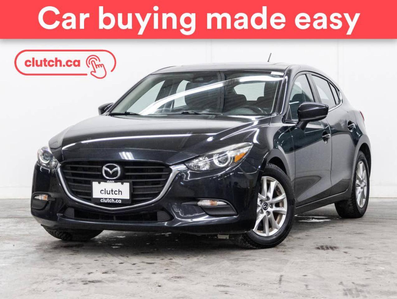 NO ACCIDENTS / CLEAN CARFAX / 1 OWNER / Climate Control, Auxiliary Audio Input, Bluetooth Music and more!<br> <br>Clutch is the largest online used car retailer in Canada, delivering a seamless, hassle-free car-buying experience to drivers everywhere. Shop hundreds of used cars online, get the right one delivered to your door, and enjoy peace of mind with our 10-Day Money-Back Guarantee. How sweet is that? To learn more, visit clutch.ca.<br> <br>The top features for this 2017 Mazda Mazda3 Sport include:<br> <br>Front Heated Seats<br>Climate Control<br>Auxiliary Audio Input<br>Bluetooth Music<br>Touchscreen Display<br>Cruise Control<br>12V Outlet<br>USB Input<br>Push Button Start<br>Blindspot Sensors<br>Heated Steering Wheel<br>Rain Sensing Wipers<br>Sunroof<br>Rear View Camera<br> <br>Seamless home delivery - Delivery to your door in a matter of days. Available on select packages.<br> <br>Try it out for 10 days - If you do not like it, we will take it back. <br> <br>Quality assured - All cars go through our rigorous 210-point inspection and reconditioning process.<br> <br>Peace of mind - 3-month Standard Warranty, with additional warranty options available.<br> <br>Haggle-free - No haggling or hard sells.<br> <br>100% Transparency - Full inspection reports on every car, including high-res photography and a free Carfax report.<br> <br>Listed price is for cash purchase only and does not include taxes, Shipping Fees (if applicable), Delivery Fees (if applicable), government licensing fees.<br> <br>Previous Provincial Registrations:<br>Ontario<br> <br>Stock # 55576