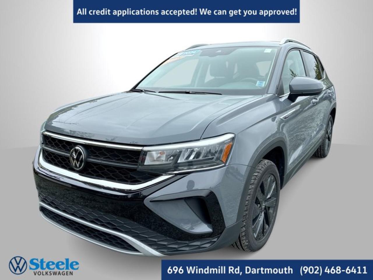 The 2024 Volkswagen Taos Comfortline is a standout in the compact SUV segment, offering a refined blend of style, practicality, and value. Powered by a peppy 1.5 L turbocharged four-cylinder engine, it delivers smooth and responsive acceleration, with a fuel-efficient balance perfect for both city commuting and weekend getaways .Its exterior styling is modern yet understated, featuring sleek LED headlights, stylish alloy wheels, and a tasteful chrome-accented grille that gives it an upscale appearance. Inside, the Comfortline dazzles with a spacious cabin that comfortably accommodates adults in both rows. Soft-touch materials, ambient lighting, and a panoramic sunroof (where equipped) enhance the upscale atmosphere .The Taos Comfortline comes well-equipped with a 10.3-inch digital instrument cluster and an 8-inch touchscreen infotainment system that supports wireless Apple CarPlay and Android Auto---technology that makes daily driving more enjoyable and conveniences more accessible . Dual-zone climate control and keyless entry add to the cabins user-friendly experience.Volkswagens active safety suite is robust, with features such as adaptive cruise control, lane-keeping assist, blind-spot monitoring, and forward collision warning with automatic emergency braking---providing peace of mind on every drive .Practicality is another key strength. The Taos boasts best-in-class cargo space with 28.1 cubic feet behind the rear seats and nearly 66 cubic feet with them folded---perfect for road trips, groceries, or outdoor gear . It also delivers impressive ride comfort and confident handling thanks to its well-tuned suspension and available 4Motion all-wheel-drive system .Overall, the 2024 Volkswagen Taos Comfortline offers a compelling mix of upscale style, advanced technology, roomy practicality, and solid safety---all at a highly competitive price point. Its a smart and attractive choice for anyone seeking a well-rounded and enjoyable compact SUV.