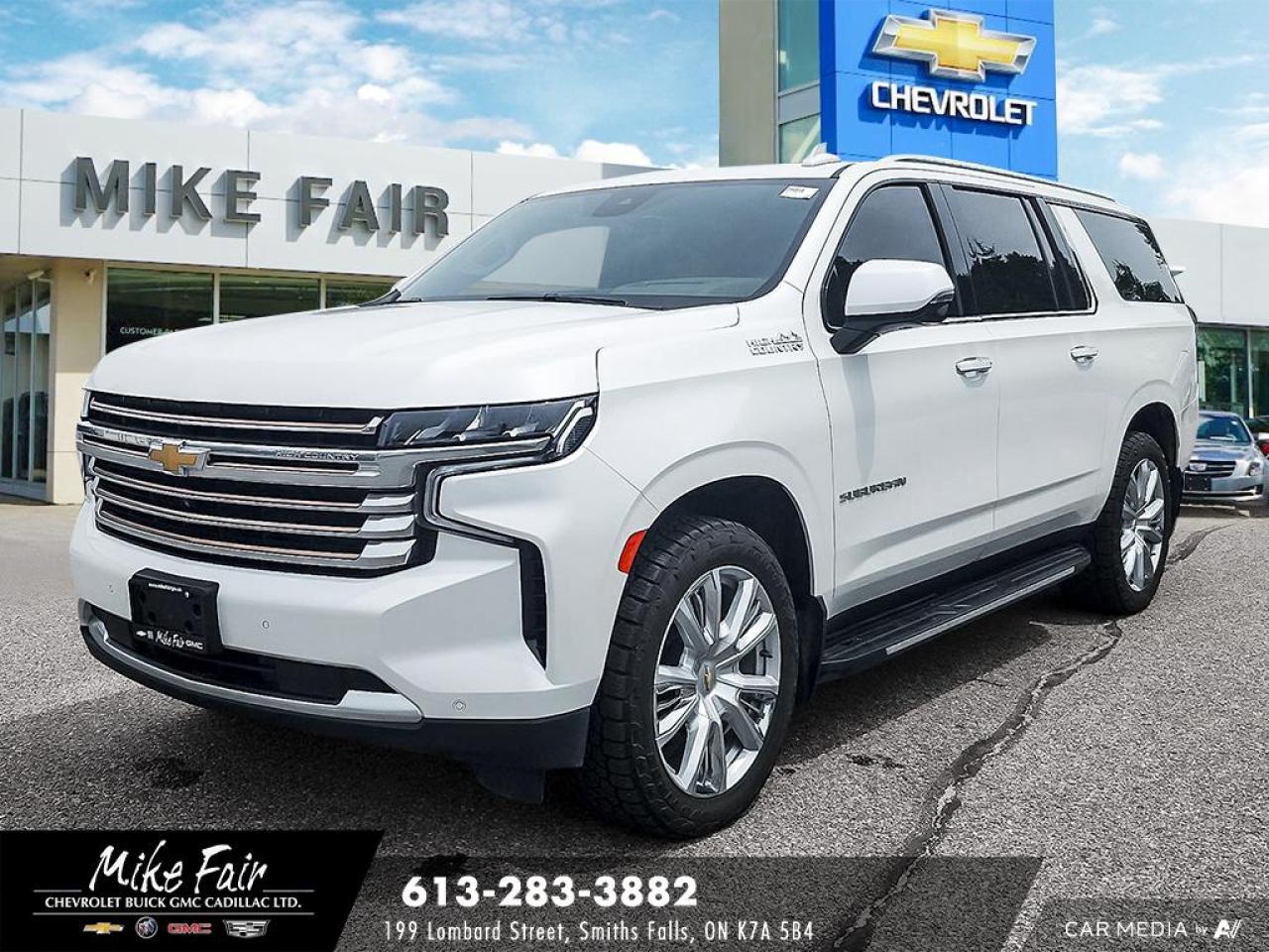 Used 2024 Chevrolet Suburban High Country sunroof,assist steps,rain sense wipers,HD surround vision,power liftgate hands free for sale in Smiths Falls, ON