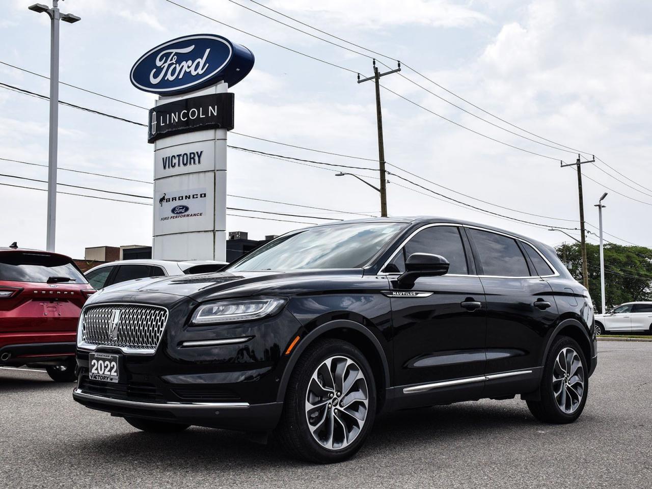 <p><strong>NOW AVAILABLE AT VICTORY FORD LINCOLN</strong></p>

<h3><strong>2022 LINCOLN NAUTILUS RESERVE</strong></h3>

<p><em>With<strong>201A Equipment Group</strong></em><br />
<em>Luxury Elevated. Performance Refined.</em></p>

<p>This meticulously maintained Nautilus Reserve blends<strong>signature Lincoln comfort</strong>with<strong>advanced technology</strong>, offering a serene driving experience.</p>

<hr />
<h3><strong>201A EQUIPMENT GROUP HIGHLIGHTS</strong></h3>

<p>?<strong>2.0L Turbocharged Engine</strong>(250HP/280 lb-ft)<br />
?<strong>8-Speed Automatic Transmission</strong><br />
?<strong>12.3 Digital Instrument Cluster</strong><br />
?<strong>Heated/Ventilated Front Seats</strong></p>

<hr />
<h3><strong>PREMIUM FEATURES</strong></h3>

<p><strong>Panoramic Vista Roof®</strong><br />
<strong>Lincoln Embrace Ambient Lighting</strong><br />
<strong>Hands-Free Power Liftgate</strong></p>

<hr />
<p><span style=font-size:11pt><span style=font-family:Calibri,sans-serif><strong>Special Offer:</strong></span></span></p>

<p><span style=font-size:11pt><span style=font-family:Calibri,sans-serif><strong>Financing Special:</strong>Listed price available on approved credit for financed purchases. Pricing may vary with alternative payment methods.</span></span></p>

<p><span style=font-size:11pt><span style=font-family:Calibri,sans-serif><strong>Peace of Mind Included:</strong><br />
<span style=font-family:Segoe UI Symbol,sans-serif>?</span><strong>3-Month Comprehensive Warranty</strong>(for vehicles under 10 years old & under 160,000 km)<br />
<span style=font-family:Segoe UI Symbol,sans-serif>?</span><strong>No-Haggle, Live Market Pricing</strong> Transparent & Competitive<br />
<span style=font-family:Segoe UI Symbol,sans-serif>?</span><strong>All-Inclusive Pricing:</strong>Fees, Reconditioning, and Full Detailing Included (<em>Taxes & Licensing Extra</em>)</span></span></p>

<hr />
<p><span style=font-size:11pt><span style=font-family:Calibri,sans-serif><strong>Additional Details:</strong></span></span></p>

<ul>
 <li><span style=font-size:11pt><span style=font-family:Calibri,sans-serif><strong>Keys:</strong>Standard with one key. Additional keys (if provided by the previous owner) included at no cost. Optional key purchases available upon request.</span></span></li>
</ul>

<p><span style=font-size:11pt><span style=font-family:Calibri,sans-serif><strong>Visit Victory Ford Lincoln Today</strong><br />
<em>Schedule your appointment to experience this exceptional vehicle.</em></span></span></p>