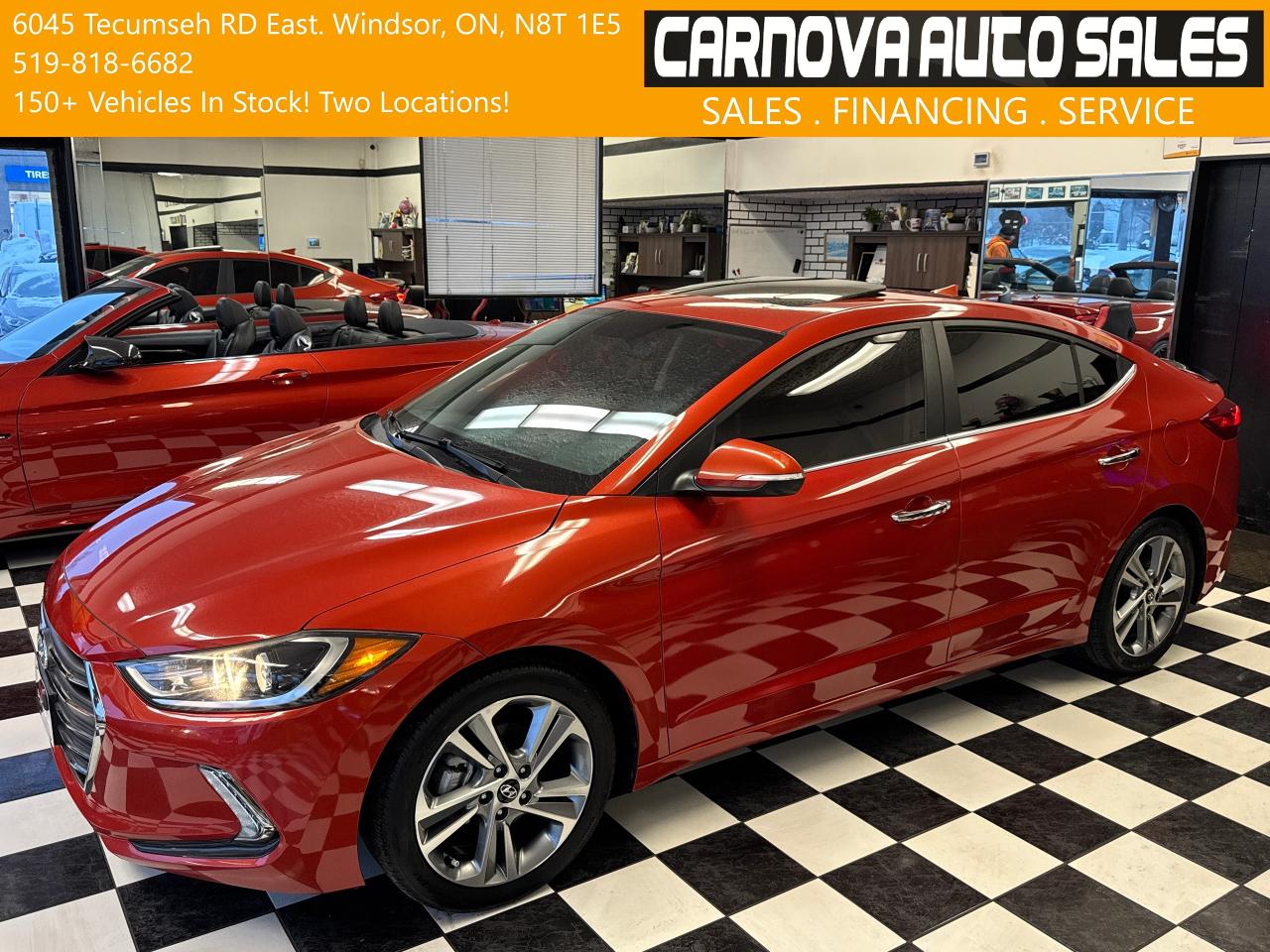 Used 2017 Hyundai Elantra LIMITED+sunroof+GPS+ApplePlay+Heated Steering for sale in Windsor, ON