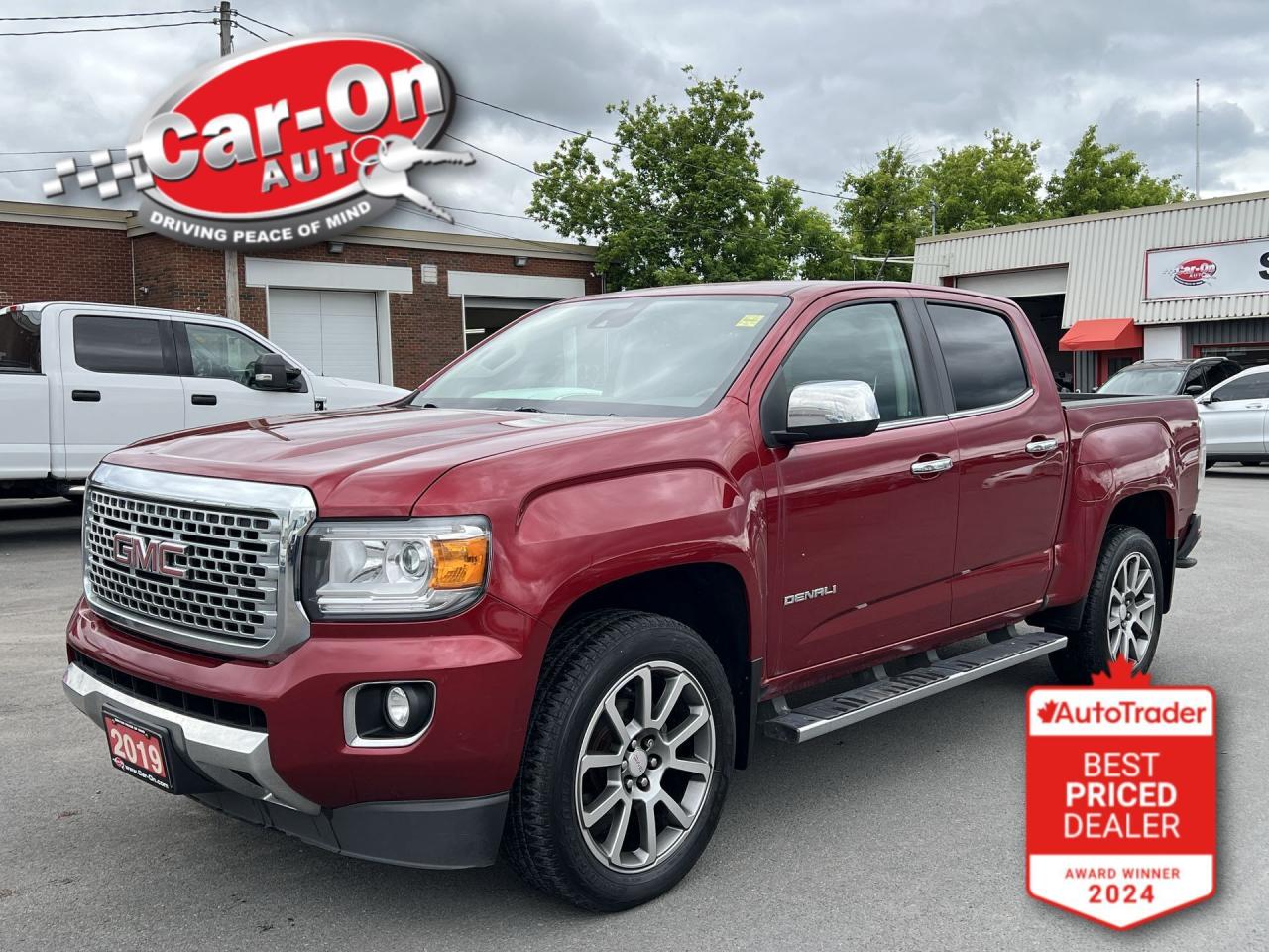 TOP OF THE LINE DENALI CREW CAB 4X4 IN STUNNING RED QUARTZ!! 3.6L V6 w/ Leather, navigation, Android Auto/ Apple CarPlay, heated/cooled seats, heated steering, remote start, pre-collision system, lane departure alert, backup camera w/ rear park sensors, 20-inch alloys, premium Bose audio system, wireless charger, automatic climate control, tow package w/ integrated trailer brake controller, 5-foot 2-inch box w/ bedliner, keyless entry, automatic headlights, running boards, bumper step, full power group incl. power seat, cruise control, Bluetooth and more!!This vehicle just landed and is awaiting a full detail and photo shoot. Contact us and book your road test today!
