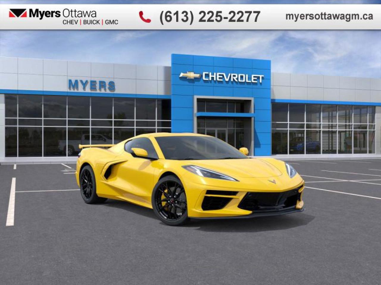 New 2025 Chevrolet Corvette Stingray Coupe  COMP YELLOW 2LT COUPE, Z51, GLOSS BLACK ALLLOYS for sale in Ottawa, ON