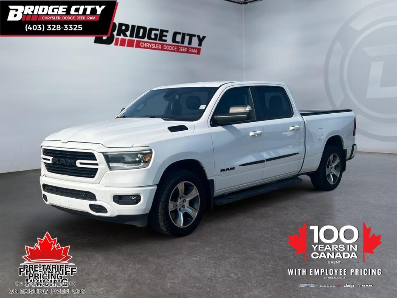 Used 2020 RAM 1500 Sport Leather - 8.4 Screen - Trailer Tow Pkg - Side Steps - Box liner - Vented & Heated Seats for sale in Lethbridge, AB