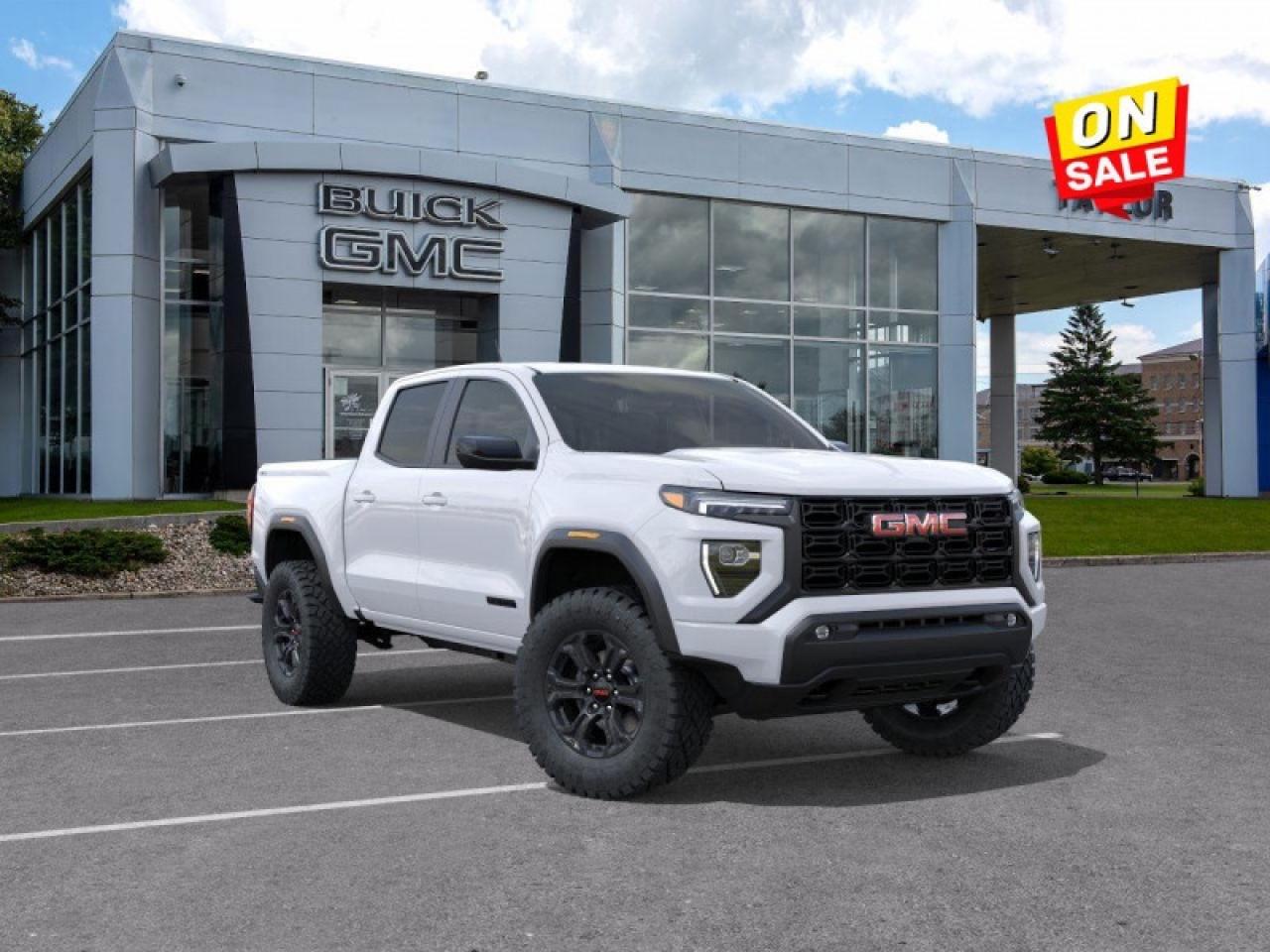 Off-Road Suspension,  Apple CarPlay,  Android Auto,  Remote Keyless Entry,  Lane Keep Assist!     This iconic midsize truck offers exceptional versatility and robust build quality.  Aimed at shoppers who desire the capability of a traditional pickup without the compromise of a full-size truck, this 2025 GMC Canyon is ready to take on whatever you throw at it. From work-site duties to intense off-road sessions, this Canyon is sure to never skip a beat!  This interstellar wh Crew Cab 4X4 pickup   has an automatic transmission and is powered by a  310HP 2.7L 4 Cylinder Engine.  Our Canyons trim level is Elevation. This rugged truck features a comprehensive off-roading package with factory-lifted suspension, front recovery hooks and off-road performance display, along with great standard features such as a vivid 11.3-inch diagonal infotainment screen with Apple CarPlay and Android Auto, remote keyless entry, air conditioning, and a 6-speaker audio system. Safety features include automatic emergency braking, front pedestrian braking, lane keeping assist with lane departure warning, Teen Driver, and forward collision alert with IntelliBeam high beam assist. This vehicle has been upgraded with the following features: Off-road Suspension,  Apple Carplay,  Android Auto,  Remote Keyless Entry,  Lane Keep Assist,  Cruise Control.  This is a demonstrator vehicle driven by a member of our staff, so we can offer a great deal on it. To apply right now for financing use this link : https://www.taylorautomall.com/finance/apply-for-financing/  Weve discounted this vehicle $3000. See dealer for details.  HST, licensing, and Federal luxury tax (if applicable) are extra.  Come by and check out our fleet of 50+ used cars and trucks and 190+ new cars and trucks for sale in Kingston.  o~o