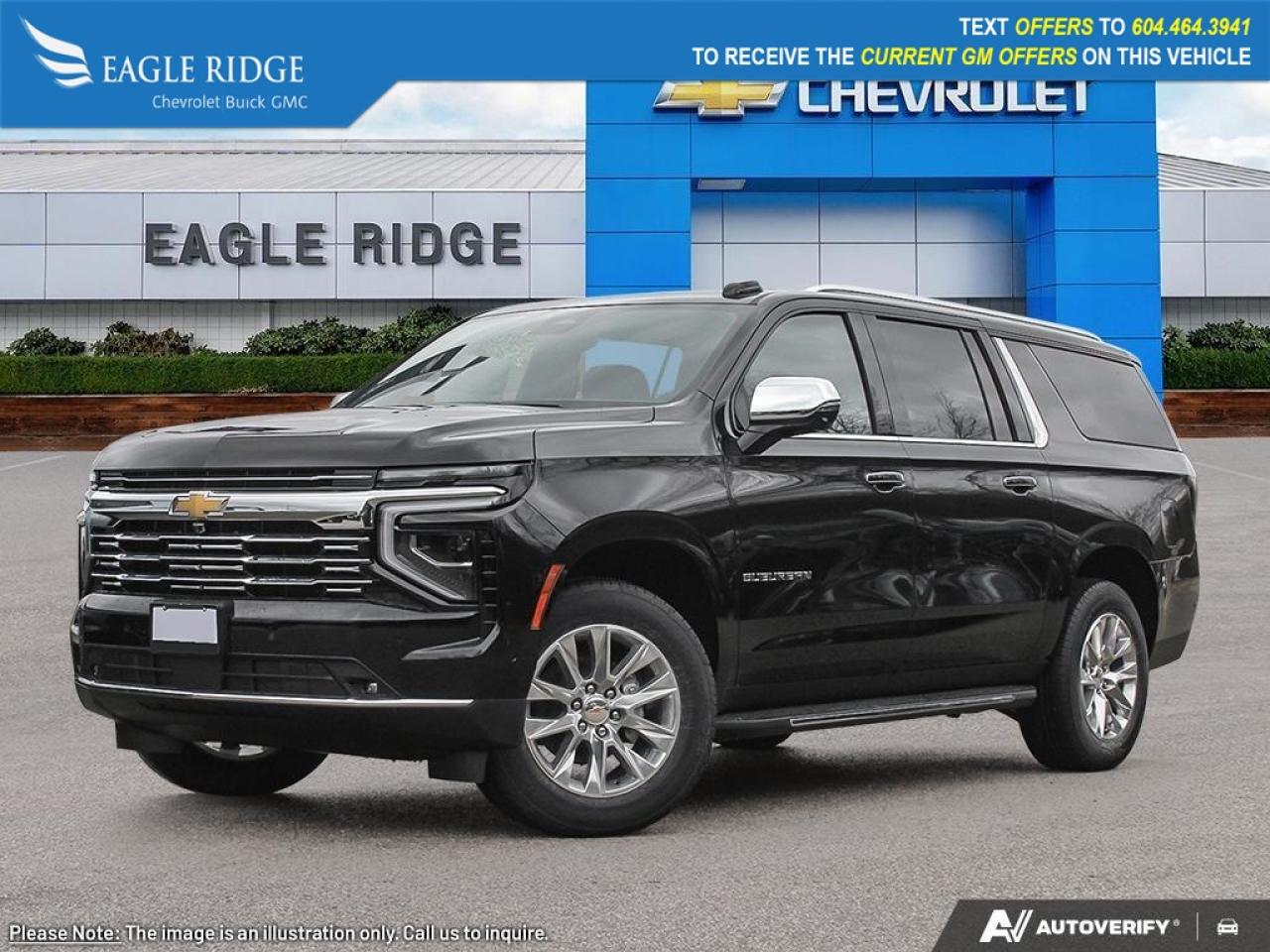 New 2025 Chevrolet Suburban Premier Lane Keep Assist w/Lane Departure Warning, Magnetic Ride Control Suspension Package, Memory seat, Memory Settings, Pedal memory, Power driver seat, Power Liftgate, Premium audio system: Chevrolet Info for sale in Coquitlam, BC