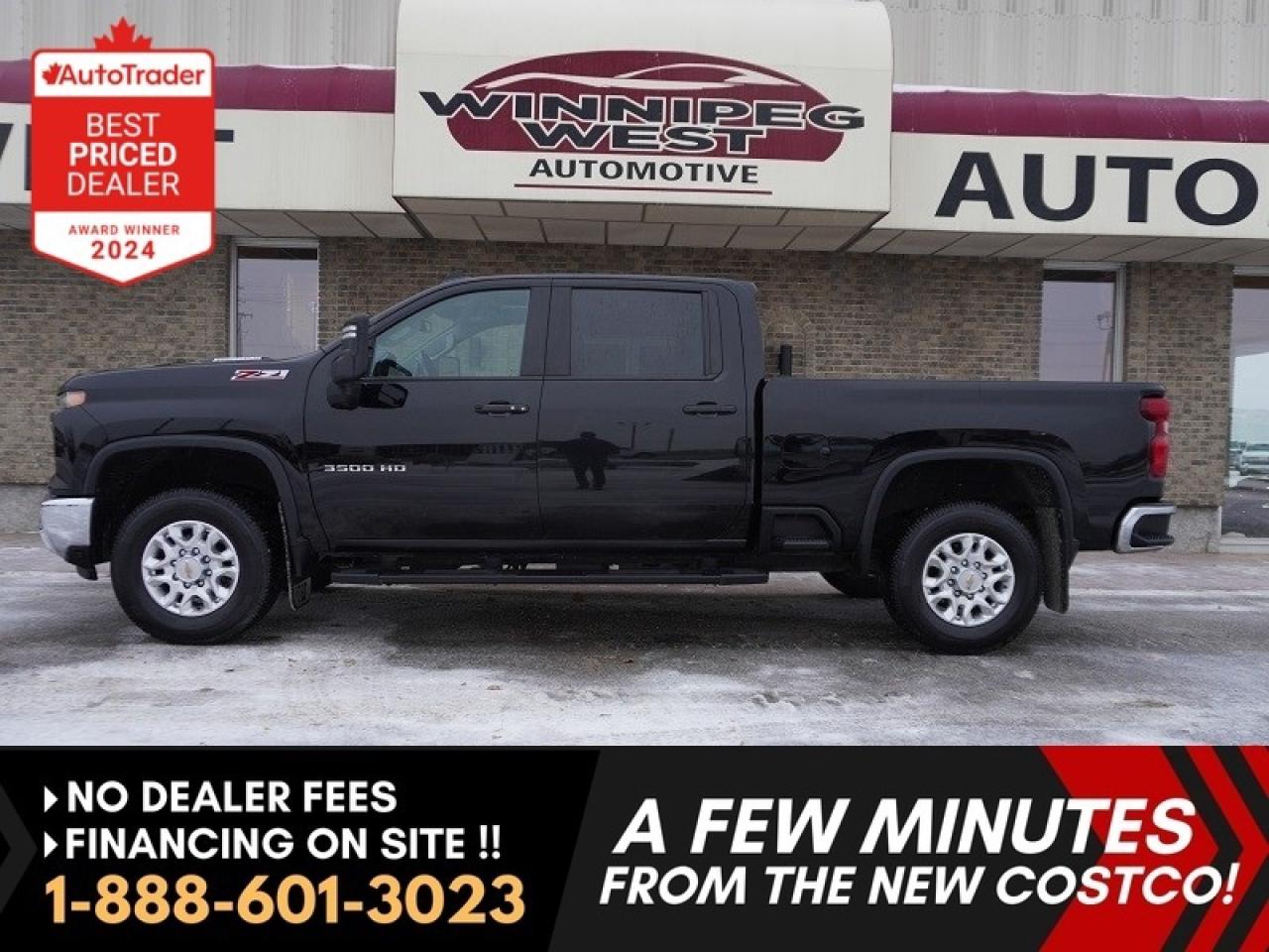 *** Dealer arranged financing on site! Quick, Simple,  no calls or waiting on bank appointments required!! Drive away today ***   NO ADMINISTRATION FEES!!

New Gen 2024 Chevrolet SILVERADO 3500HD LT2 Z71 OFF RD 6.6L Duramax Diesel 4X4, LOADED with Options, LOW KMS, AS NEW! 

STILL AS NEW, VERY SHARP & WELL CARED FOR, LOADED LT2 PREMIUM Z71 OFF ROAD 4X4 EDITION INCLUDING THE NEW GEN DASH, POWER SUNROOF,  HEATED SPORT BUCKET SEATS AND STEERING WHEEL AND SO MUCH MORE- NEW GENERATION 2024 CHEVROLET SILVERADO 3500HD LT2 Z71 OFF ROAD 4X4, EQUIPPED WITH THE PROVEN NEW GEN 6.6L DIRECT-INJECTION V8 ENGINE & HD GVW.  EXCEPTIONALLY CLEAN, WORK OR PLAY READY READY, ALL NEW DESIGN INSIDE AND OUT, LOTS OF FACTORY WARRANTY COVERAGE REMAINING AND IT IS READY TO GO! 

- 6.6L Duramax Diesel (making 445 horsepower and 910 lb-ft TQ)
- New Gen ALLISON 10-SPD AUTOMATIC TRANS
- AUTOTRAC TWO-SPEED TRANSFER CASE 4X4 INC AUTO FUNCTION
- Auto Locking Rear  Diff 3.42 RATIO
- STABILITRAK W/ TRAILER SWAY  CONTROL 
- Traction Control
- Stability Control
- Power Heated bucket seating with full size center console (5-passenger)
- Heated Steering wheel
- Rear heat vents
- 2 Way Power sunroof
- Dual Zone Auto Climate control
- Full drivers information center
- The New Huge 13.4"  COLOUR TOUCH SCREEN PREMIUM MULTI MEDIA INFOTAINMENT SYSTEM
- GOOGLE BUILT-IN COMPATIBILITY
- WIRELESS ANDROID AUTO & WIRELESS APPLE CARPLAY 
- WI-FI HOTSPOT CAPABLE
- SIRIUSXM RADIO CAPABLE
- Bluetooth for media and phone  
- Blue tooth keys with push button start 
- Back up camera 
- Factory Remote starter
- Remote deployable tailgate
- HD Tow package 
- Factory Brake Controller 
- Factory Big tow mirrors 
- GOOSENECK/5TH WHEEL PREP PKG
- HITCH GUIDANCE W/ HITCH VIEW
- SAFETY PACKAGE:
- HD SURROUND VISION
- BED VIEW CAMERA
- TRAILER SIDE BLIND ZONE ALERT
- REAR CROSS TRAFFIC BRAKING
- REAR PARK ASSIST
- TRAILER CAMERA PROVISIONS
- TRAILERING APP
- CONVENIENCE PACKAGE II:
- REAR SLIDING POWER WINDOW with Defrost
- UNIVERSAL HOME REMOTE
- REAR SEAT STORAGE PACKAGE
- Z71 OFF-ROAD PACKAGE:
- OFF-ROAD SUSPENSION WITH
- TWIN-TUBE RANCHO SHOCKS
- HILL DESCENT CONTROL
- SKID PLATES
- Z71 FENDER BADGE
- Easy step rear bumpers 
- Chrome Appearance package 
- Factory side box steps 
- Cab length HD  Side steps
- OEM Fender moldings 
- LED DAYTIME RUNNING LAMPS
- LED FOG LAMPS
- LED REFLECTOR HEADLAMPS
- Tow hooks
- 120 V AC (400W) POWER OUTLET ON INSTRUMENT PANEL
- CHEVYTEC SPRAY-ON BEDLINER
- Upgraded Factory Z71 Off Rd - 18" MACHINED ALUMINUM WHEELS on Michelin LTX Work Grade Tires
- Read below for more info... 

STILL AS NEW WESTERN CANADIAN PREMIUM TRUCK, LOW KMS & EXTRA SHARP & LOADED WITH ALL THE RIGHT OPTIONS, MAKING FOR A GREAT PLEASURE OR WORK TRUCK WITH HEAVY DUTY! 2024 CHEVROLET SILVERADO 3500HD LT2 Z71 OFF ROAD 4X4, EQUIPPED WITH THE PROVEN THE PROVEN 6.6L DURAMAX DIESEL ENGINE (445HP / 910 lb-ft TQ) & ALL NEW ALLISON 10-SPEED AUTOMATIC , auto 4X4 with 2-speed transfer case and all the right work, appearance and luxury options. Fully loaded truck including buckets and console, Sunroof, heated seats and wheel and so much more!! This is a Gorgeous all new redesigned truck that has all the right options and amazing looks for all your work or pleasure needs, that you must see and drive!! None Nicer

Comes with a Manitoba Safety Certification, and we have many Extended Powertrain warrantys available on your vehicle purchase up to 10-year coverage (on eligible vehicles see dealer for details). Financing on site with Zero down financing OAC. Trades accepted. View at Winnipeg West Automotive Group, 5195 Portage Ave. (only a couple of minutes past the new Costco) Dealer permit # 6007, Call now 1(888) 601-3023. This Car is located in Winnipeg Manitoba,  however we can have it shipped anywhere in North America relatively inexpensively.