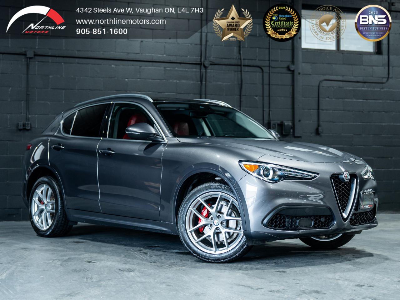 Used 2020 Alfa Romeo Stelvio Ti Lusso/HARMEN K/PANO/CAM/NAV/1OWNER for sale in Vaughan, ON